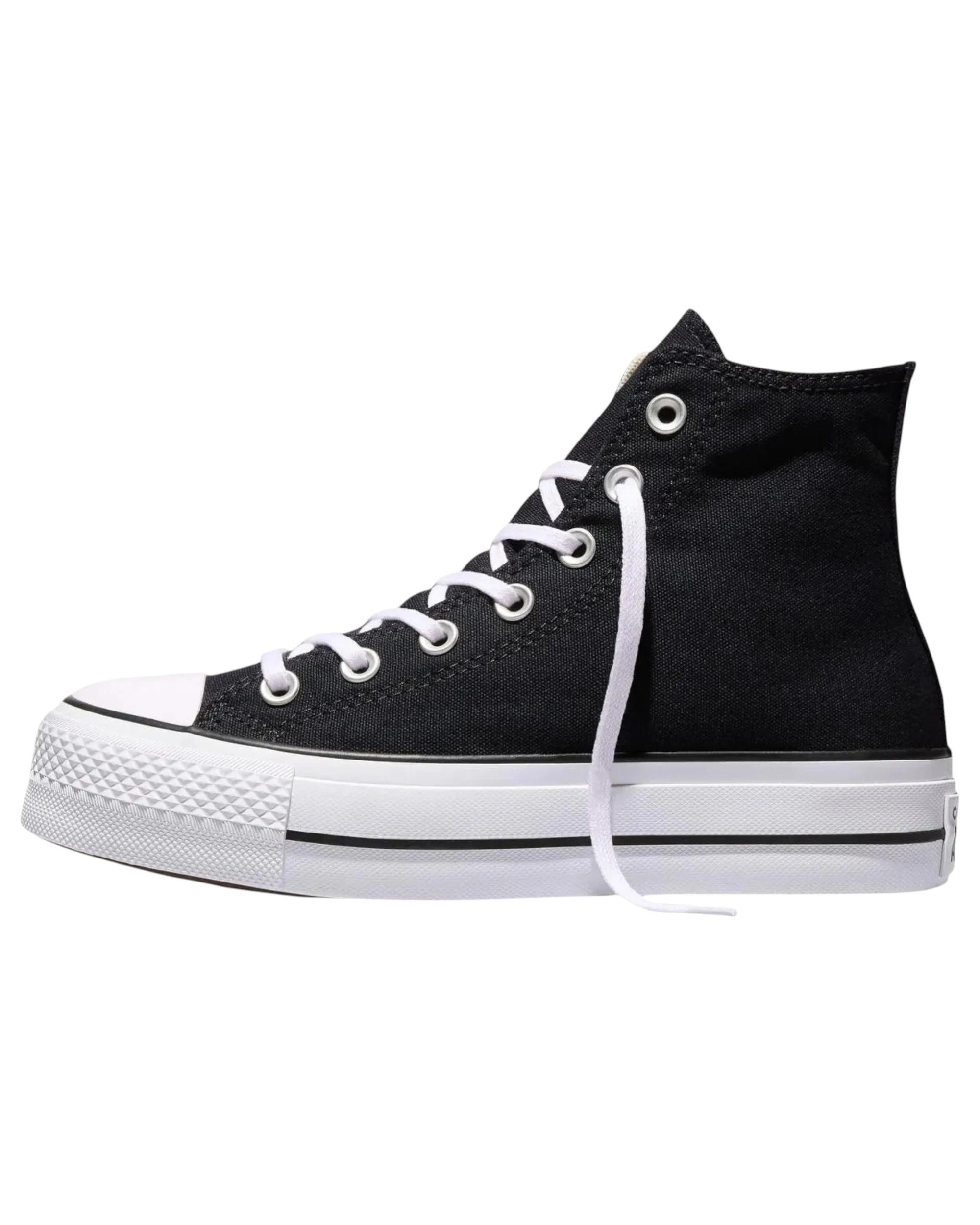 3 Converse Womens Chuck Taylor All Star Canvas Lift High Top Sneaker BLACK, 3 of 6