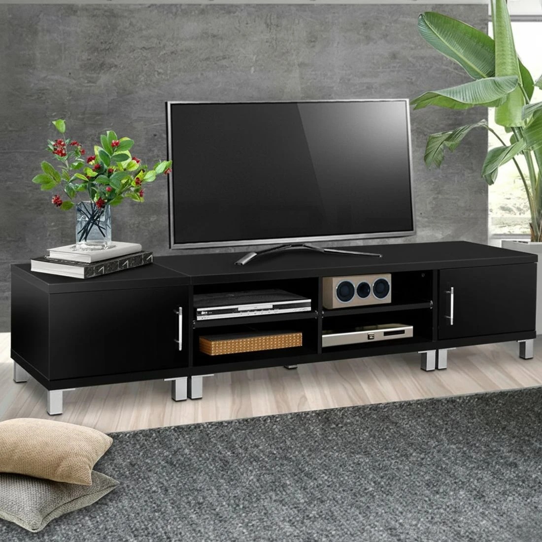 7 Artiss TV Cabinet Entertainment Unit 190cm Danson - Black, 7 of 10