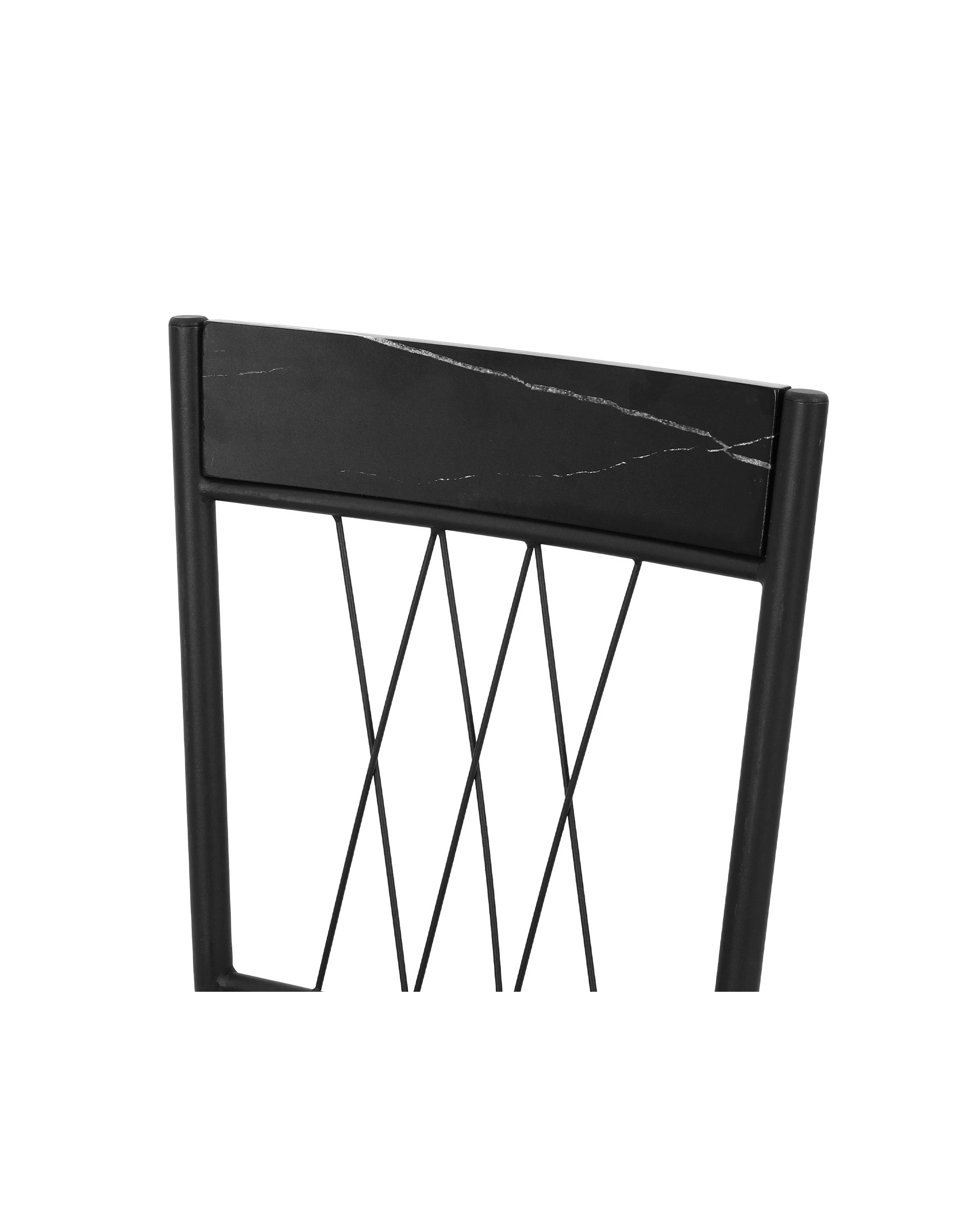 6 Artiss Dining Table and Chairs Set of 5 Compact Kitchen Furniture Marble - Black, 6 of 7