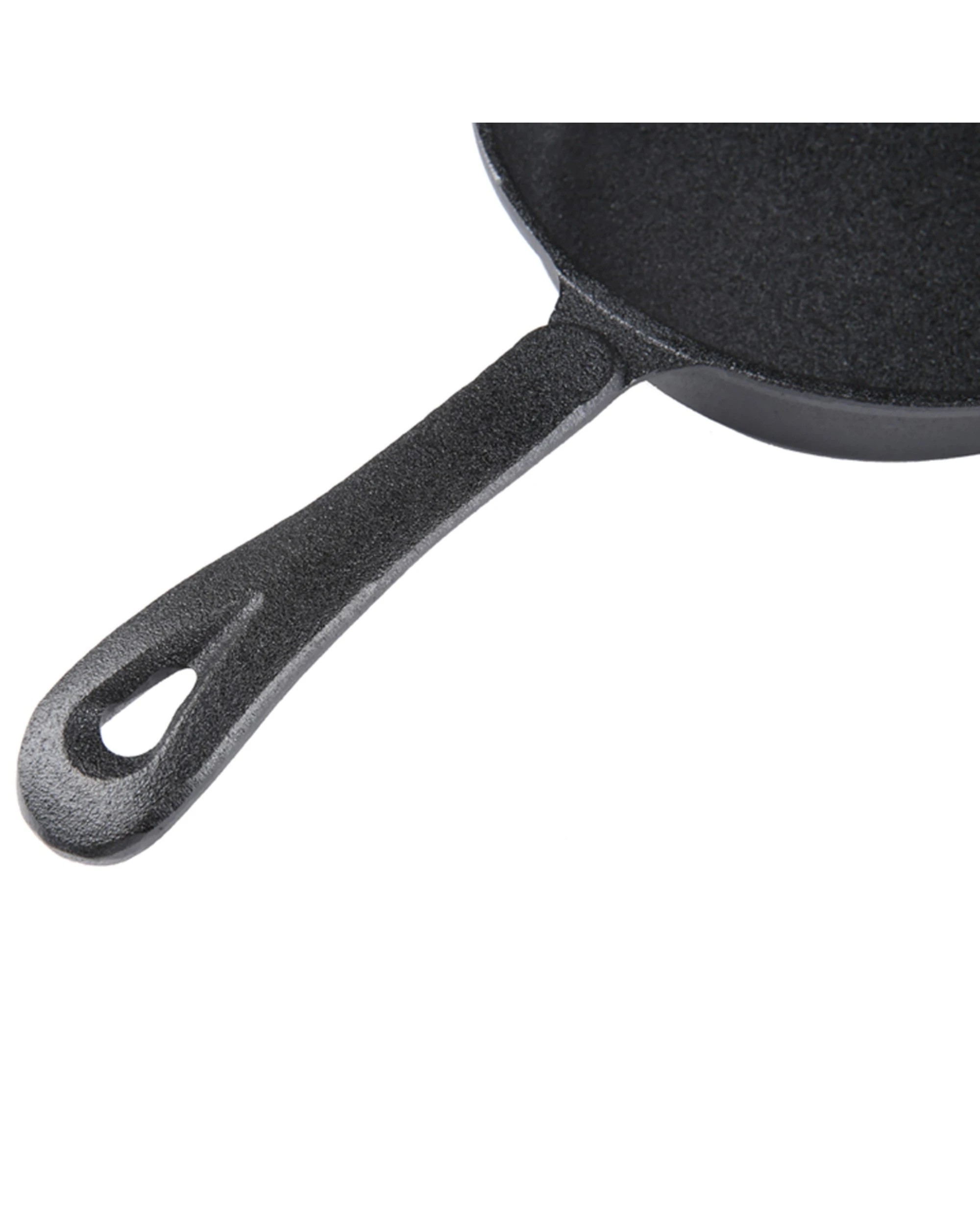 2 Gourmet Kitchen 17cm Cast Iron Pan Skillet with Vegetable Oil Coating - Black, 2 of 3
