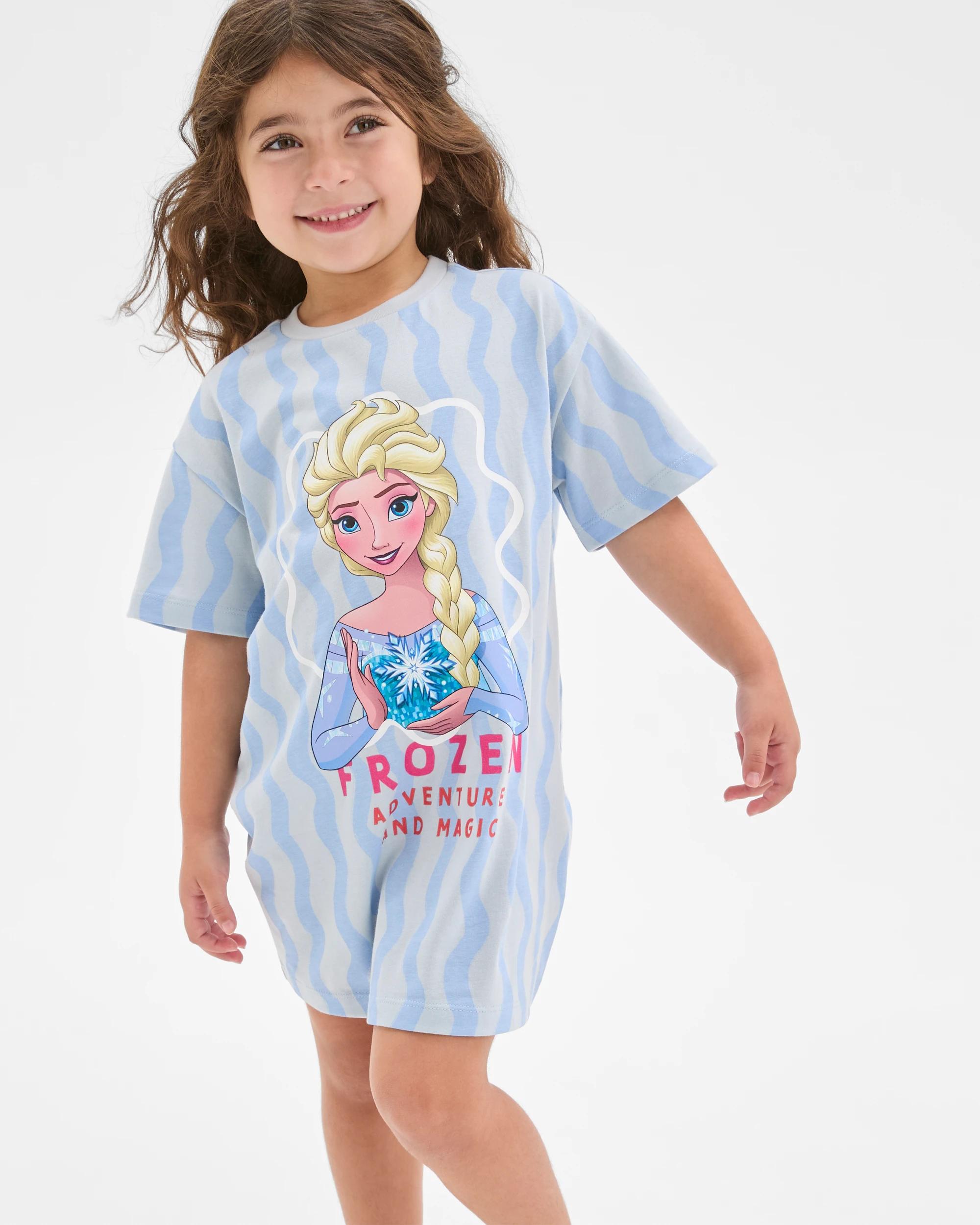 1 Disney Younger Girls Short Sleeve Oversized Nightie FROZEN, 1 of 7