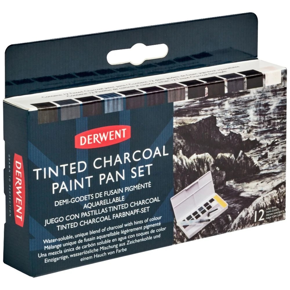 2 Derwent Tinted Charcoal Paint Pan 12 Pack, 2 of 4