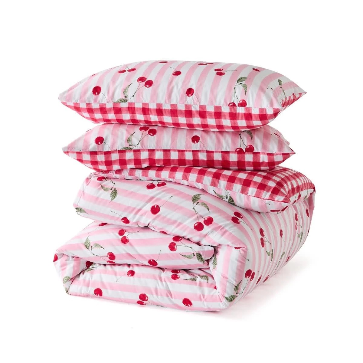6 Cherry Cotton Rich Reversible Quilt Cover Set - Double Bed, 6 of 7