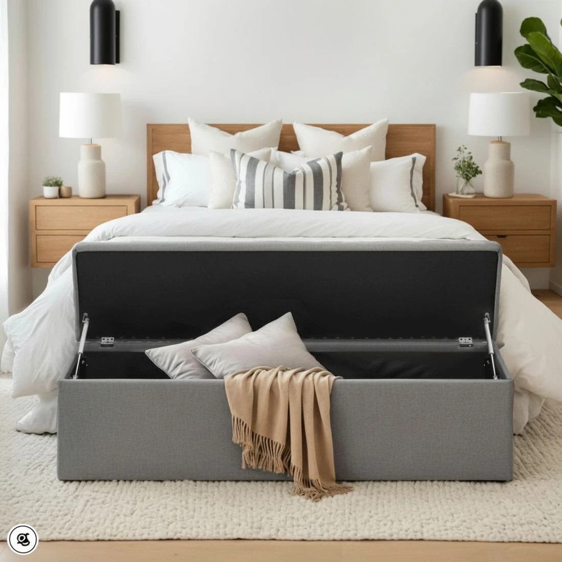 5 Artiss Storage Ottoman Blanket Box 140cm - Grey, 5 of 6