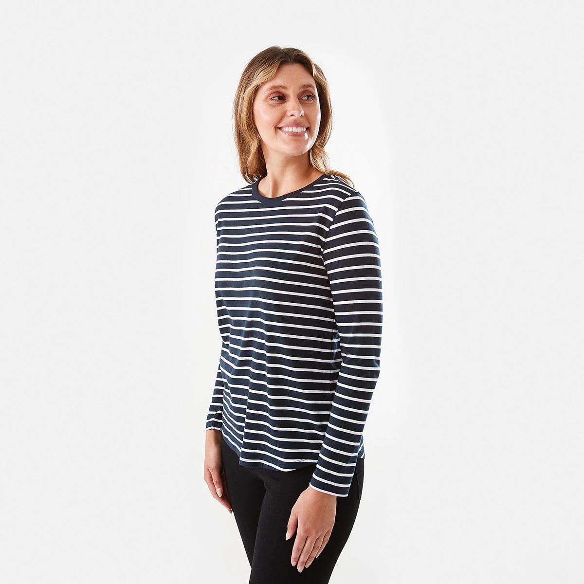 2 Long Sleeve Cotton T-shirt Wide St Nv, 2 of 6