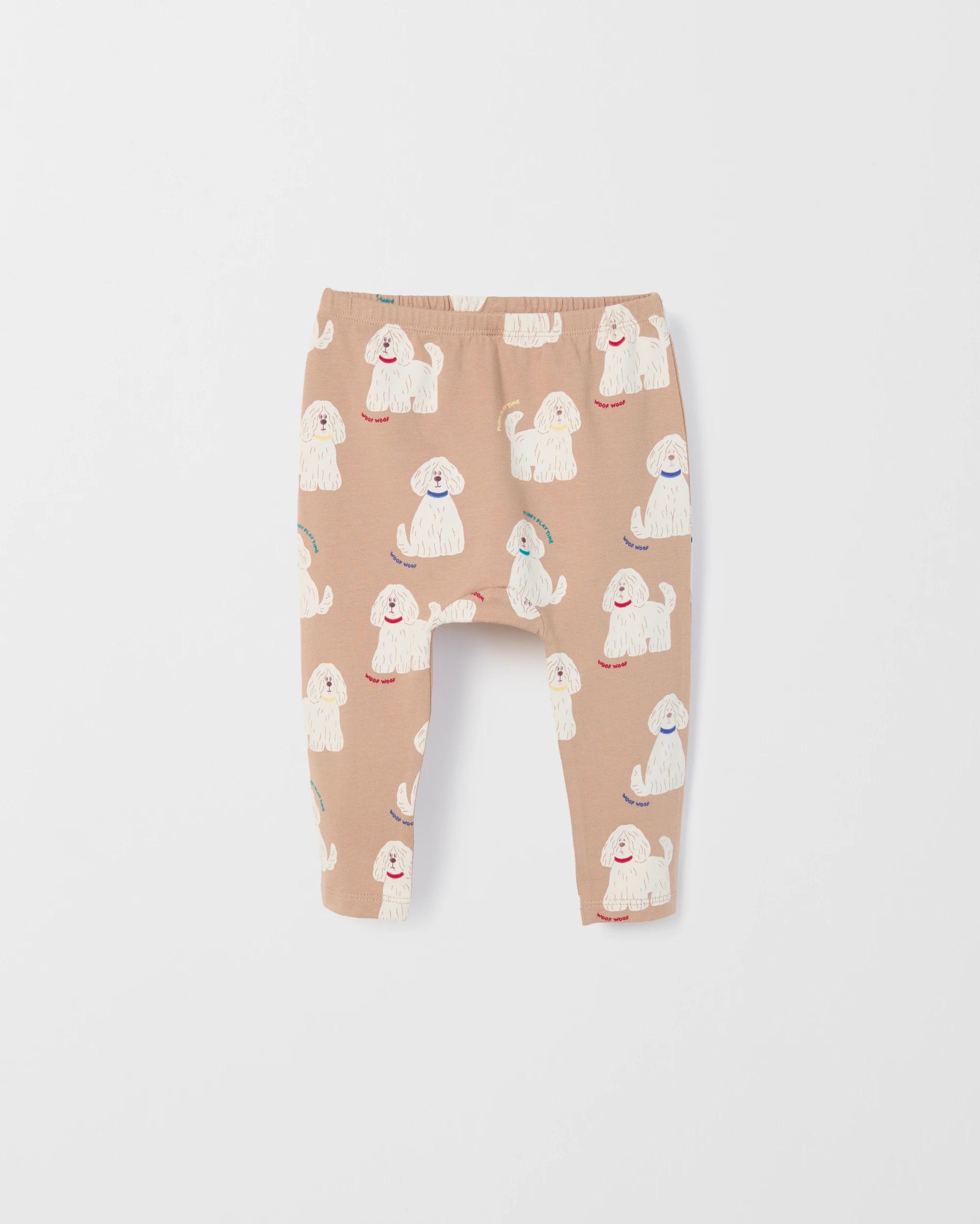 1 Target Baby Organic Cotton Baby Print Leggings PUPPIES LIGHT TAUPE, 1 of 1
