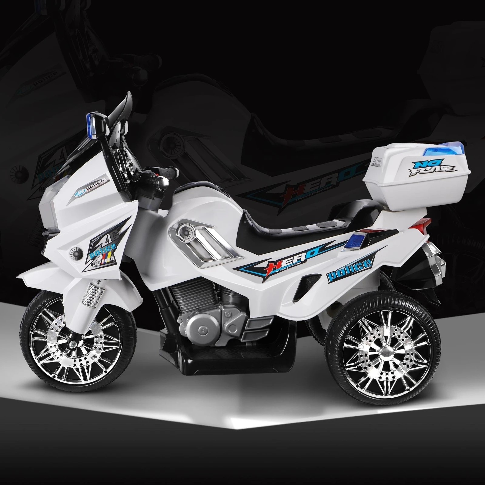 9 Alfordson Kids Ride On Car Patrol Motorcycle Electric 60W Motors BMW Inspired - White, 9 of 9
