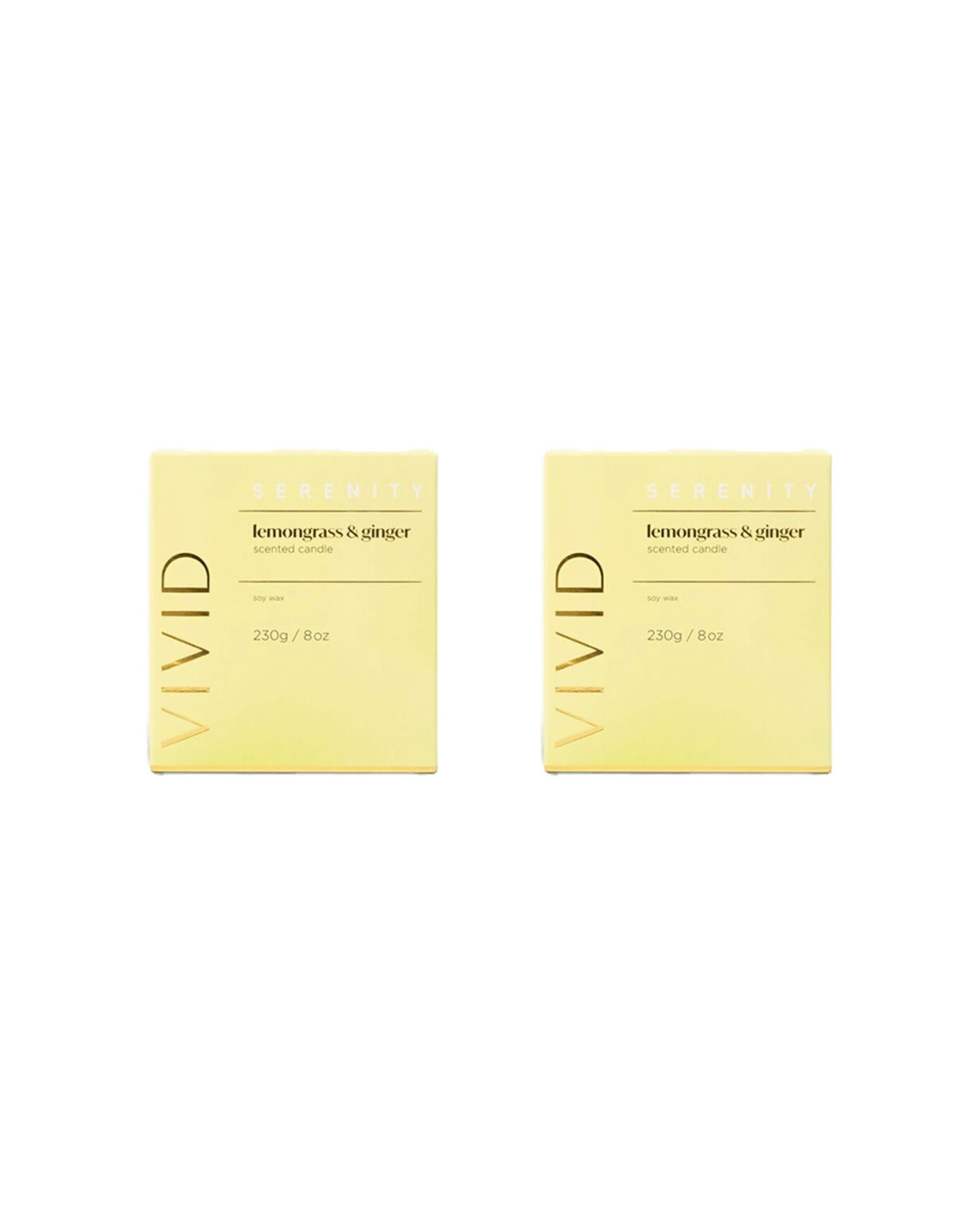 1 Serenity 2PK Vivid Candle Lemongrass and Ginger Home Fragrance 230g - Green, 1 of 2