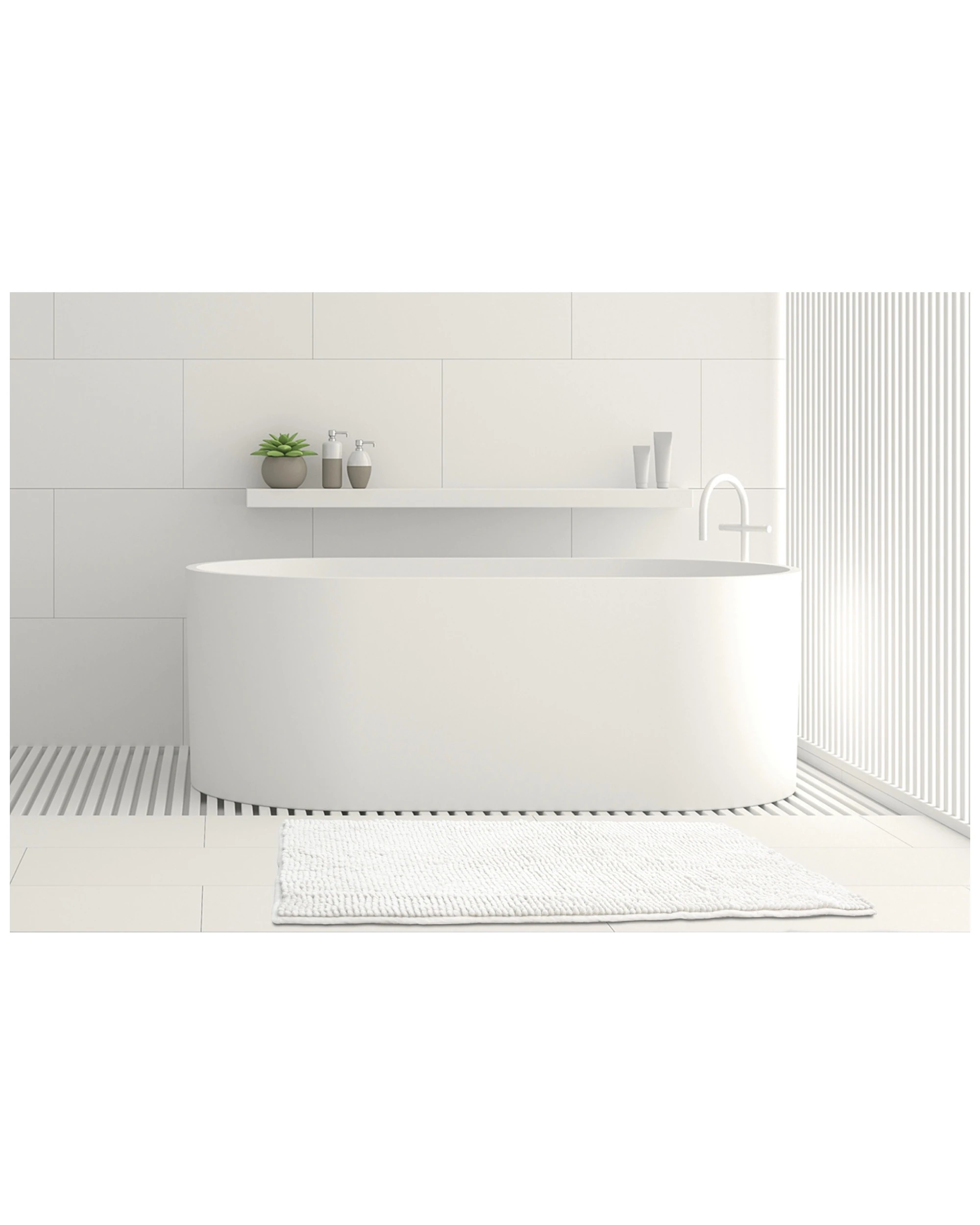 1 ARDOR Algodon Toggle Bath Mats Absorbent Bath Mat 50 x 80cm Polyester Washable, 1 of 3