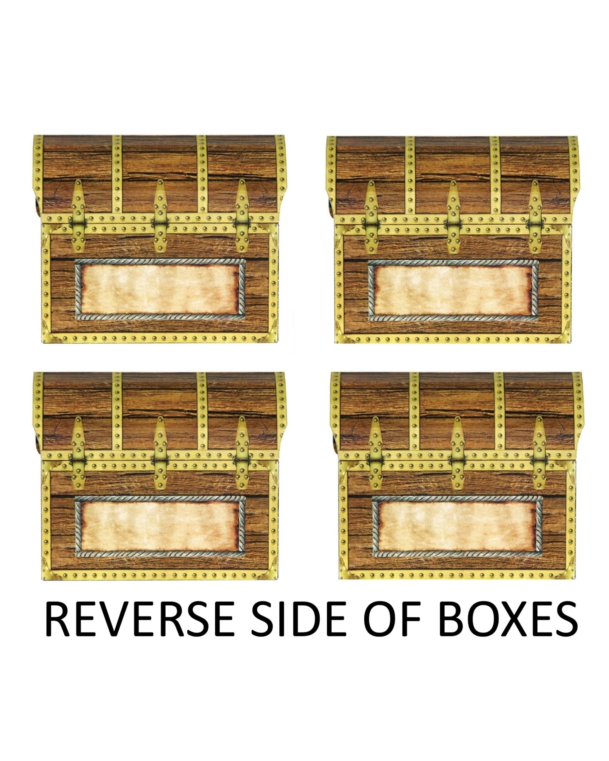 3 Beistle Treasure Chest Paper Lolly/Treat Boxes Pack of 4, 3 of 4