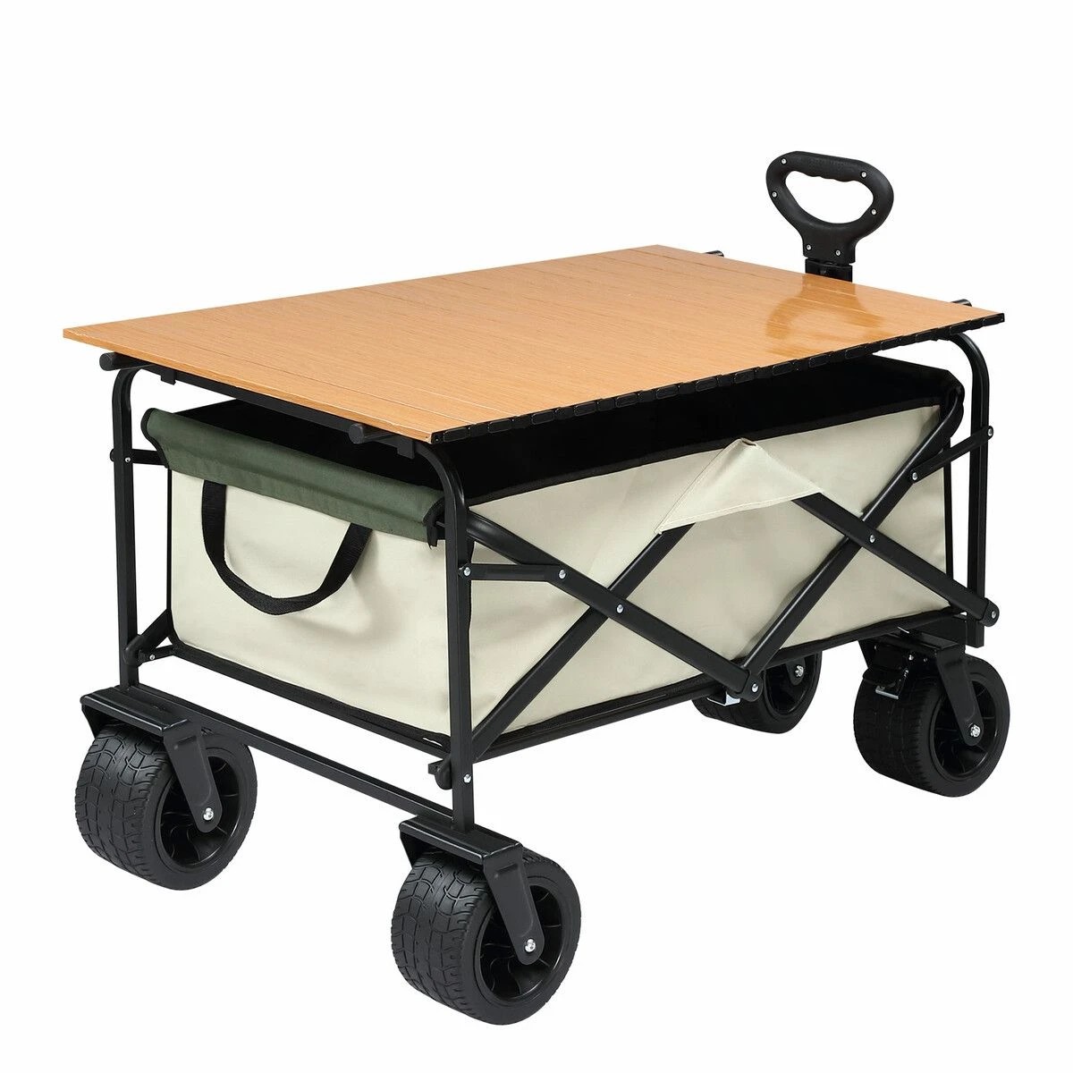 3 Ausway Garden Beach Cart Wagon Foldable Utility Shopping Trolley Trailer, 3 of 7