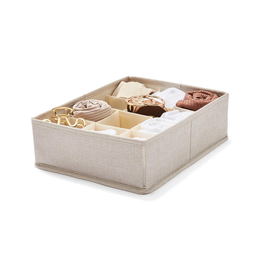 2 12 Grids Linen Look Adjustable Drawer Organiser, 2 of 8