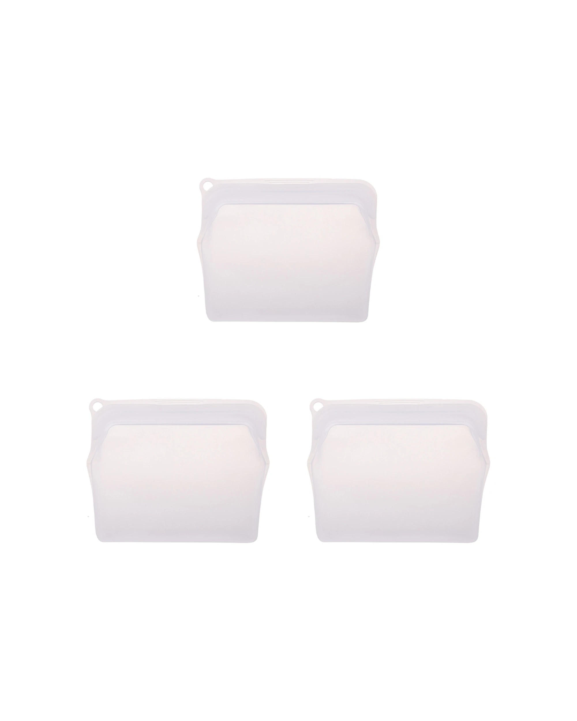 1 Appetito 3pk Silicone Medium Food Storage Bag 470ml - White, 1 of 3
