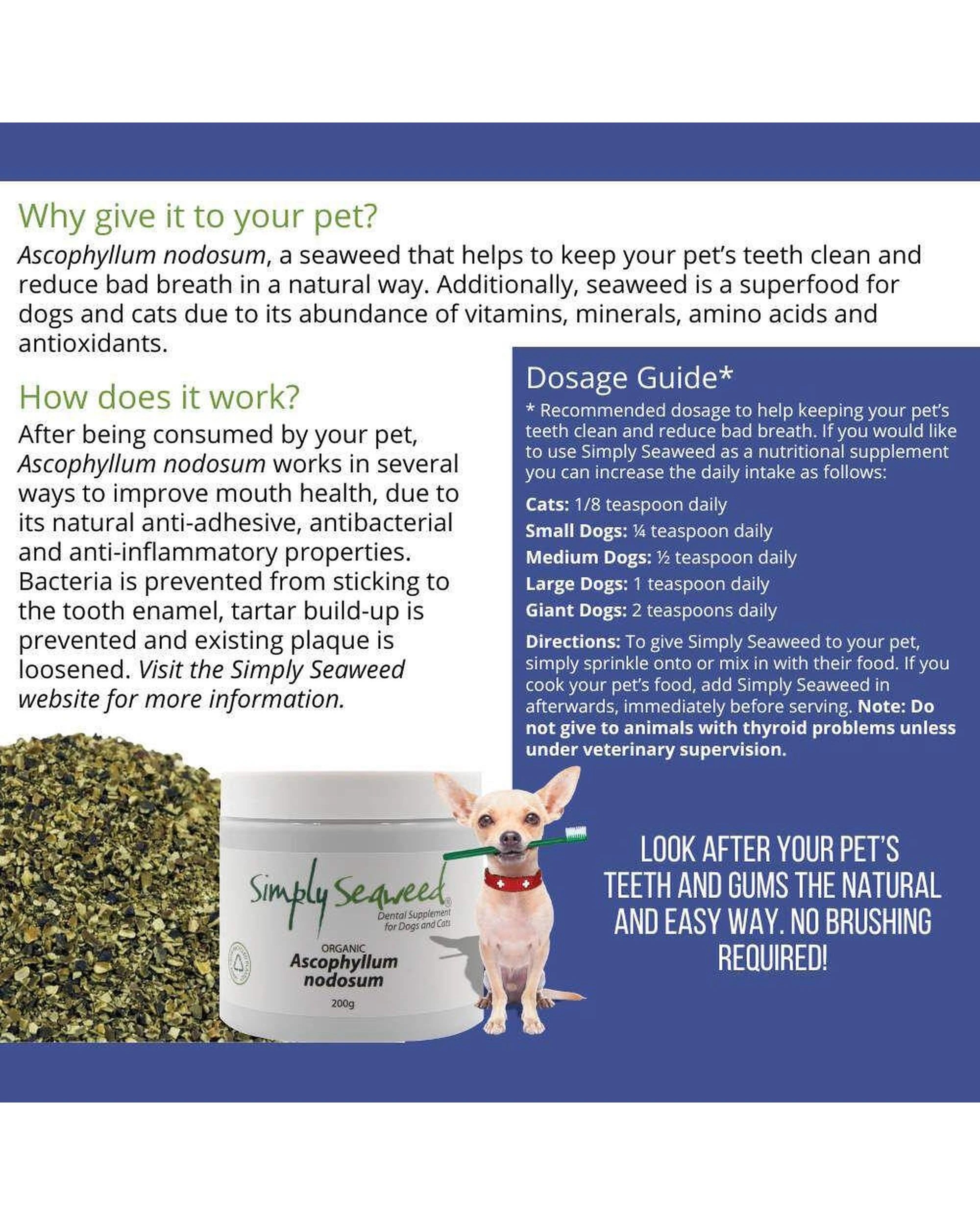 5 Simply Seaweed Dental Health Care Supplement for Cats & Dogs 1.5kg, 5 of 6