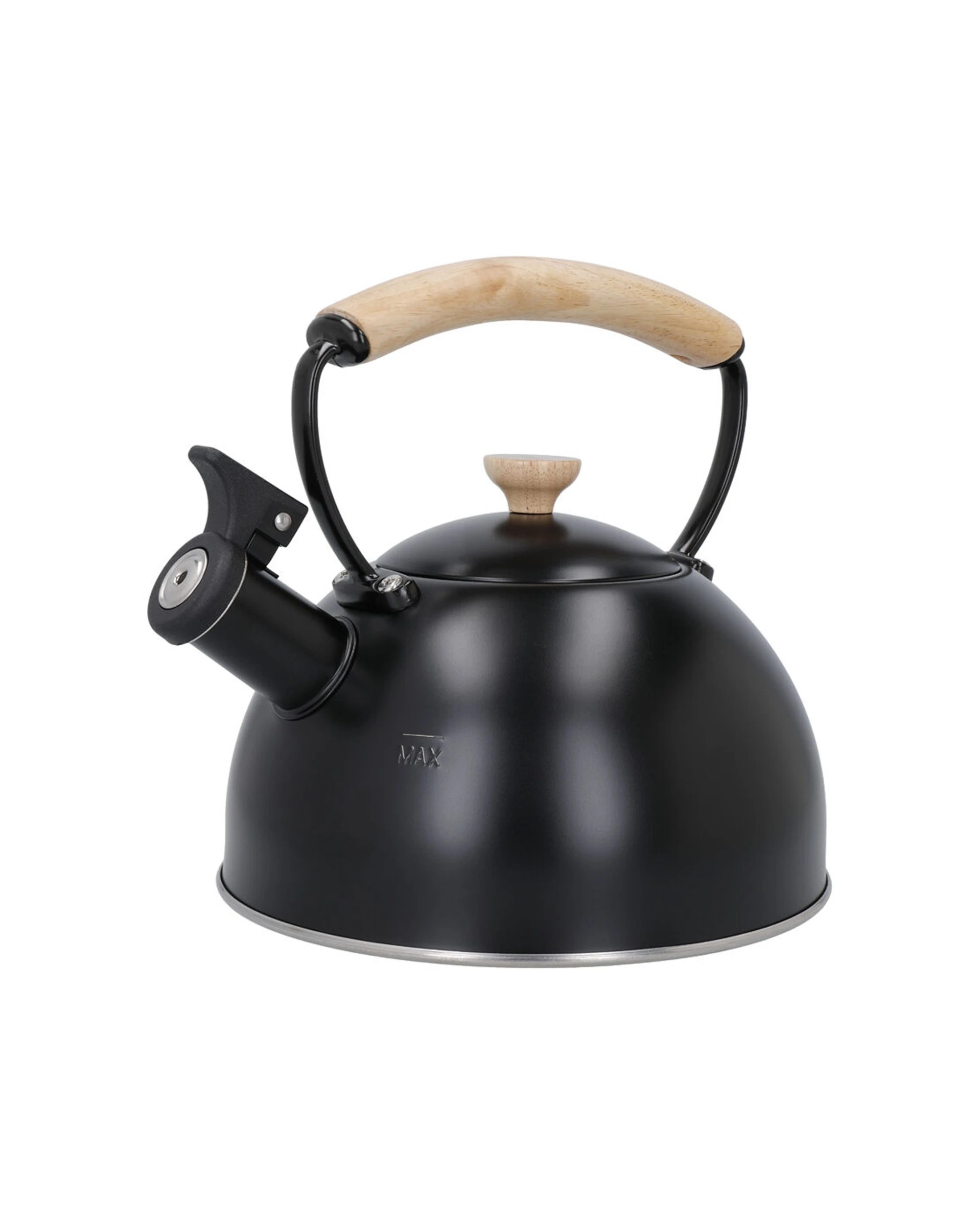 2 La Cafetiere Stovetop Whistling Tea Kettle 1.6L Beechwood Handle - Black, 2 of 9