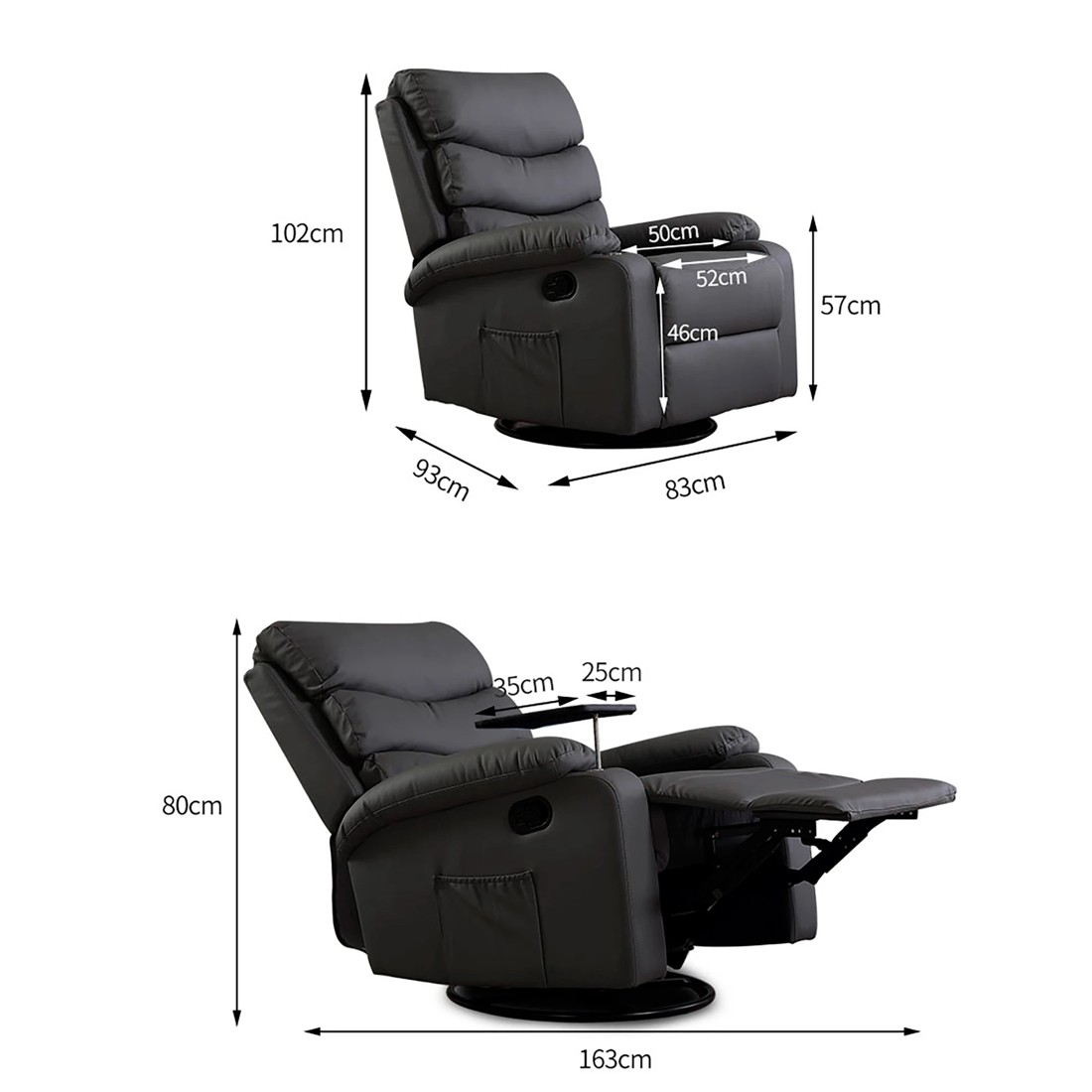 5 Levede Heated Massage Chair Dark - Grey, 5 of 6