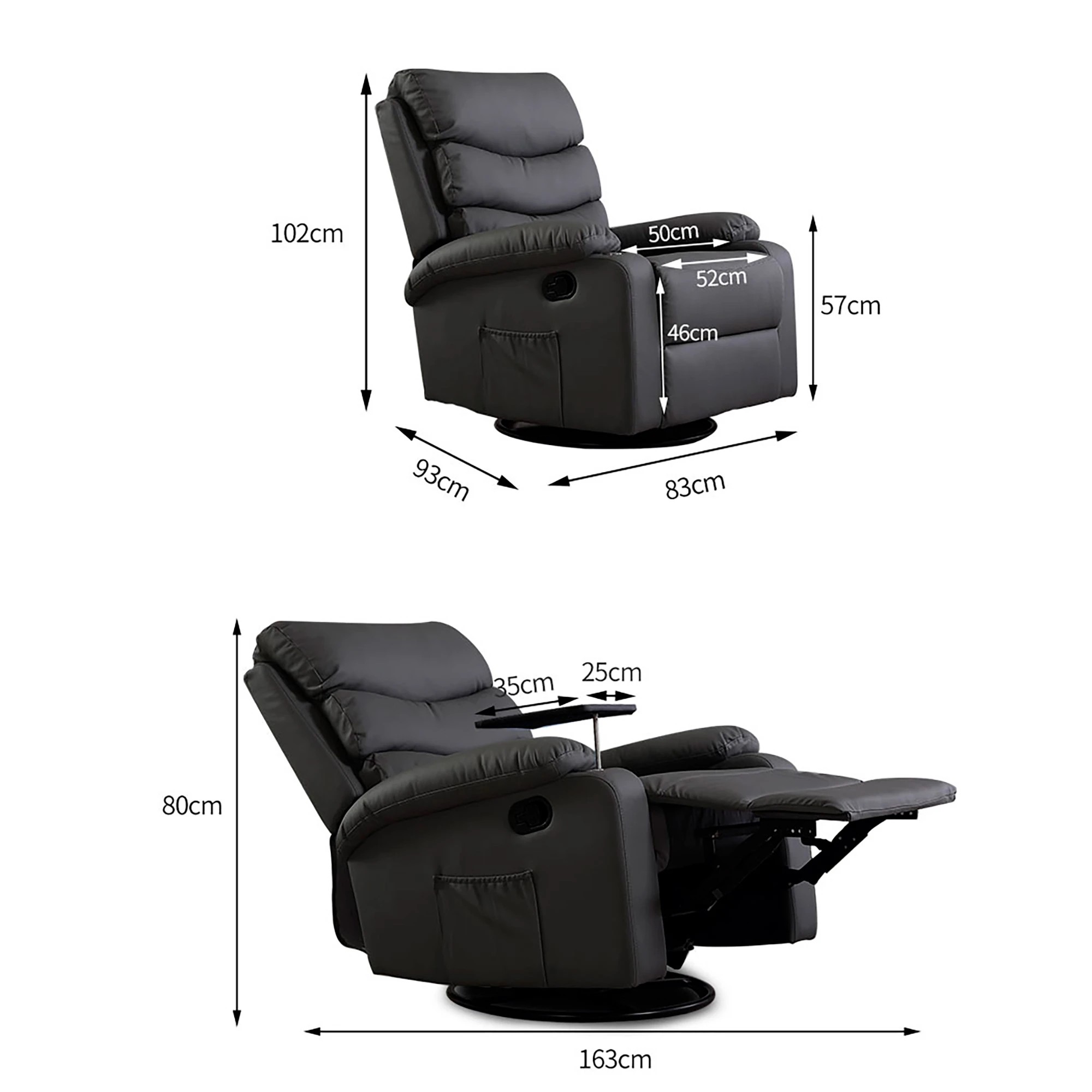 5 Levede Heated Massage Chair Dark - Grey, 5 of 6