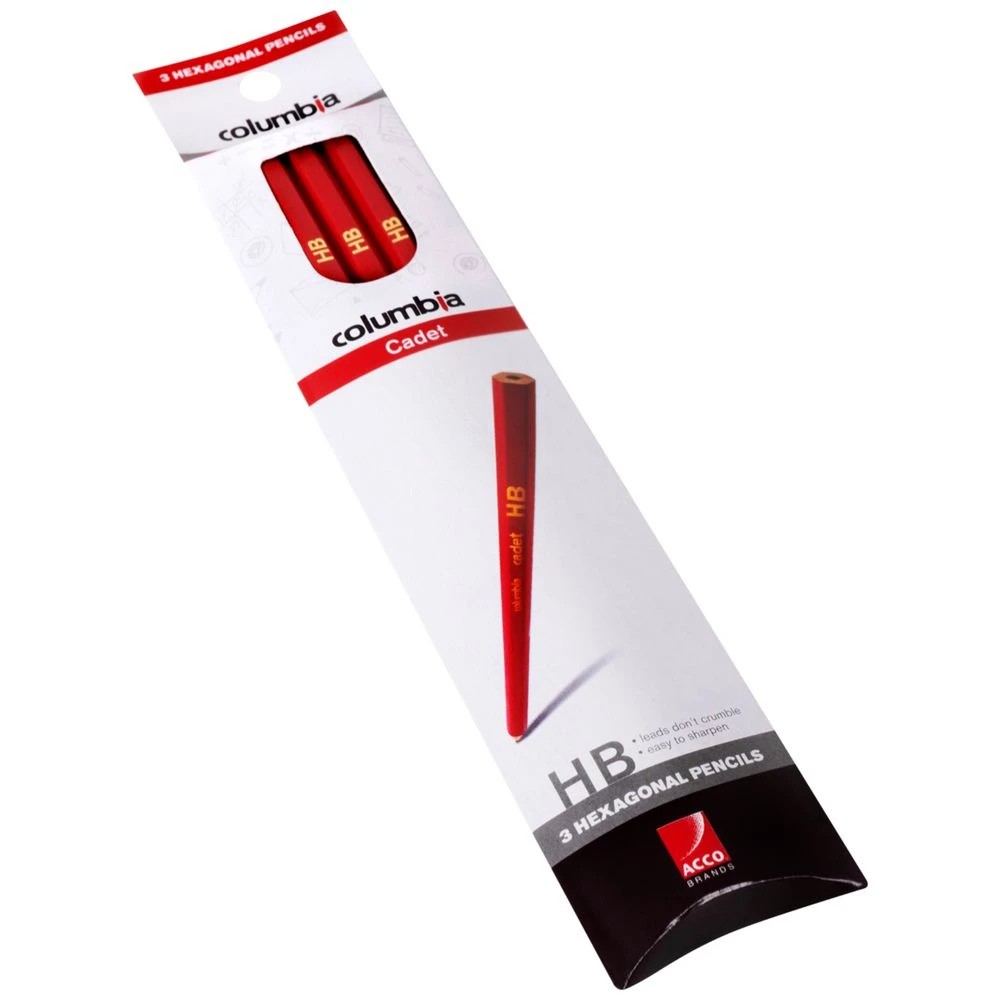 3 Columbia Cadet Hexagonal Graphite Pencils HB 3 Pack, 3 of 3