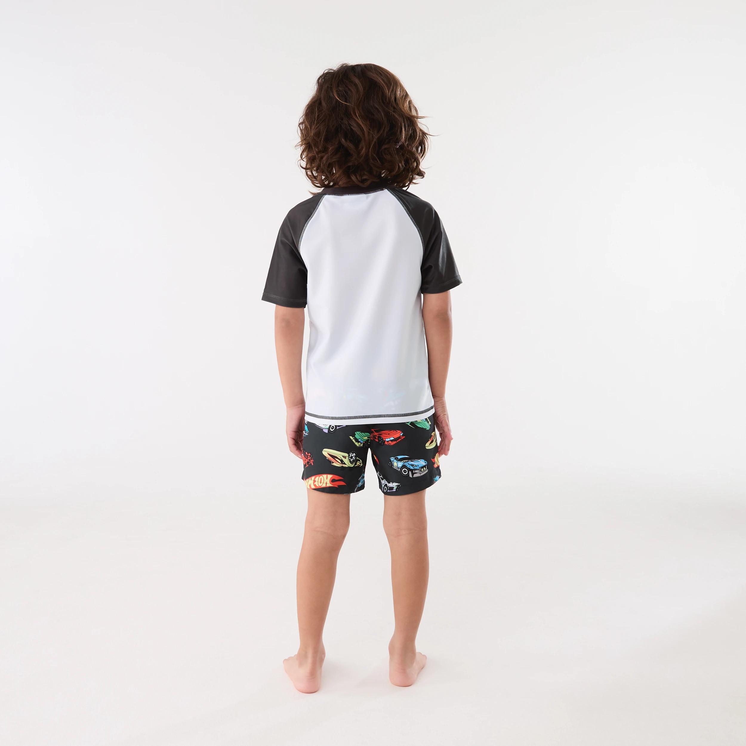 6 Hot Wheels License Short Sleeve Rash Vest HOT WHEELS RAGLAN PRINT SWIM, 6 of 6