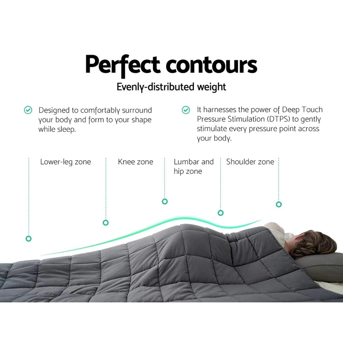 5 Giselle Weighted Blanket 7KG Adult - Grey, 5 of 8