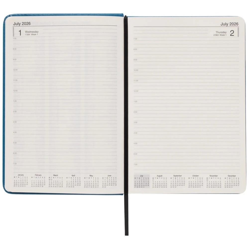 6 J.Burrows A5 Day to Page PU FY26/27 Diary Blue, 6 of 6