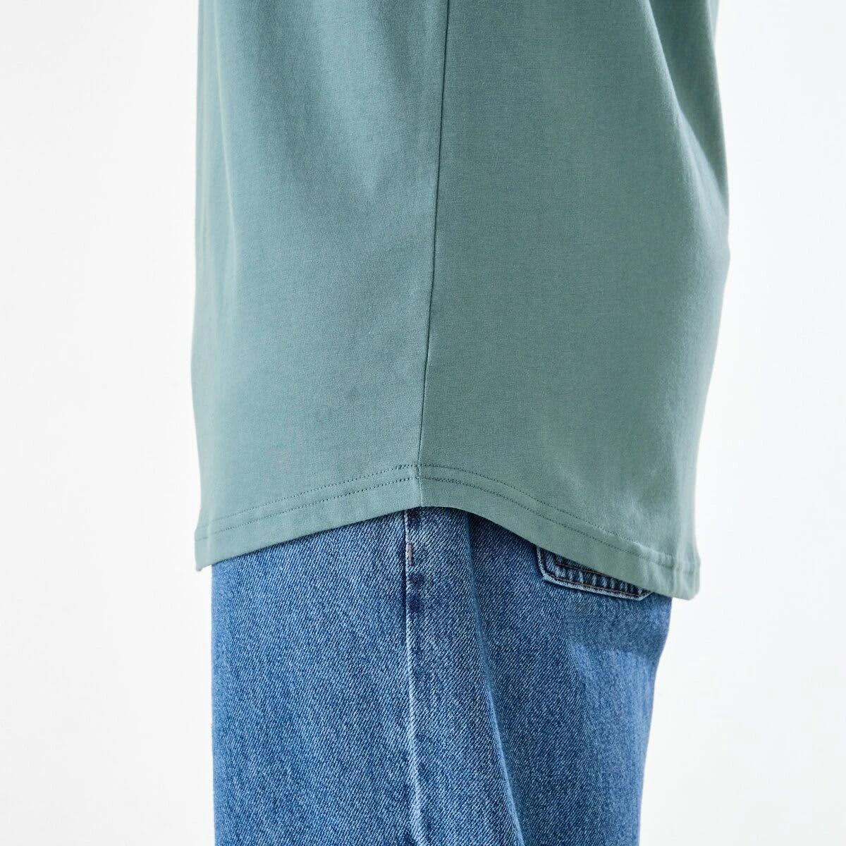 6 Australian Grown Cotton Longline T-shirt STORMY, 6 of 6