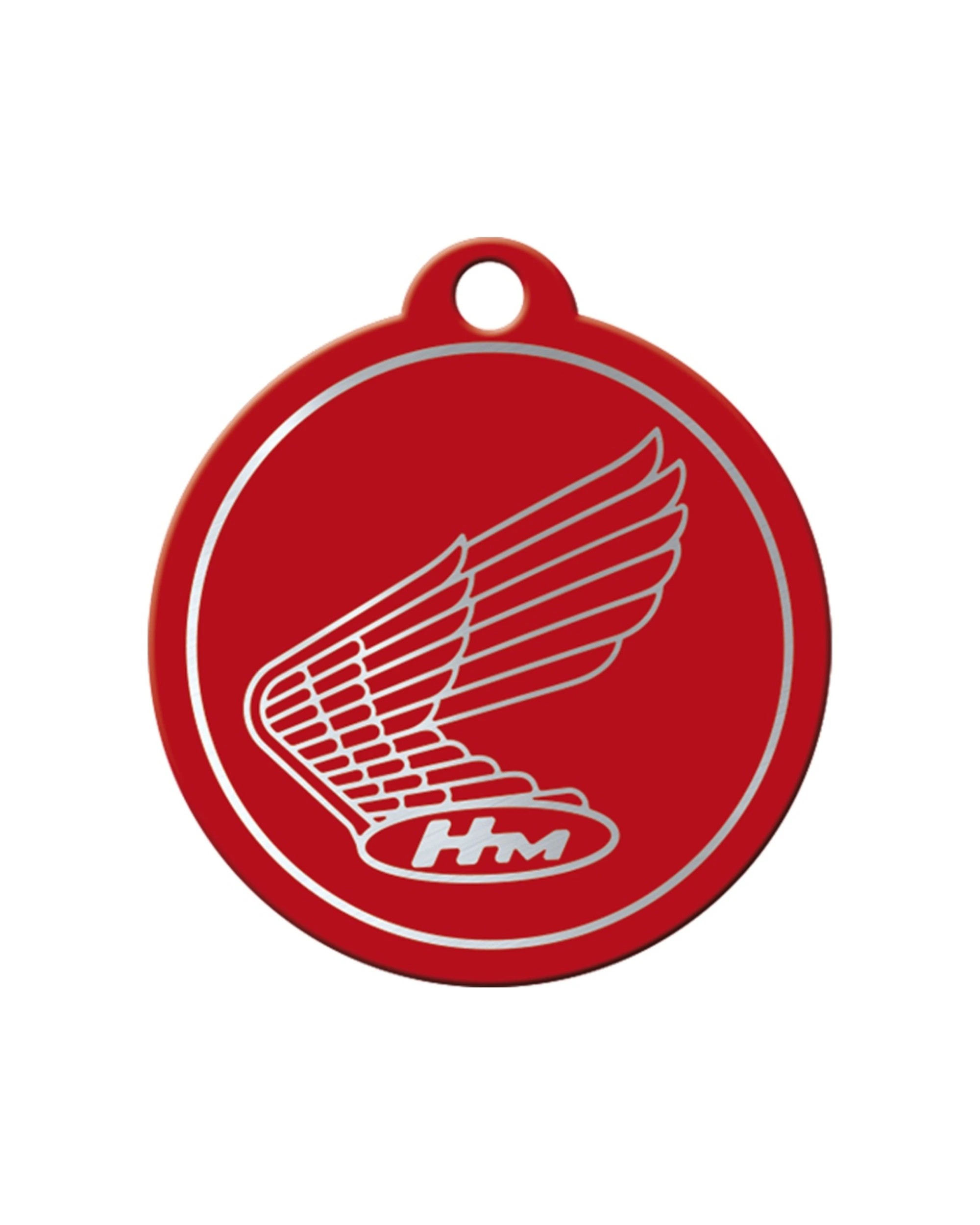 4 Nostalgic Art Stainless Steel Keyring Round Honda Logo Stainless - Red, 4 of 4