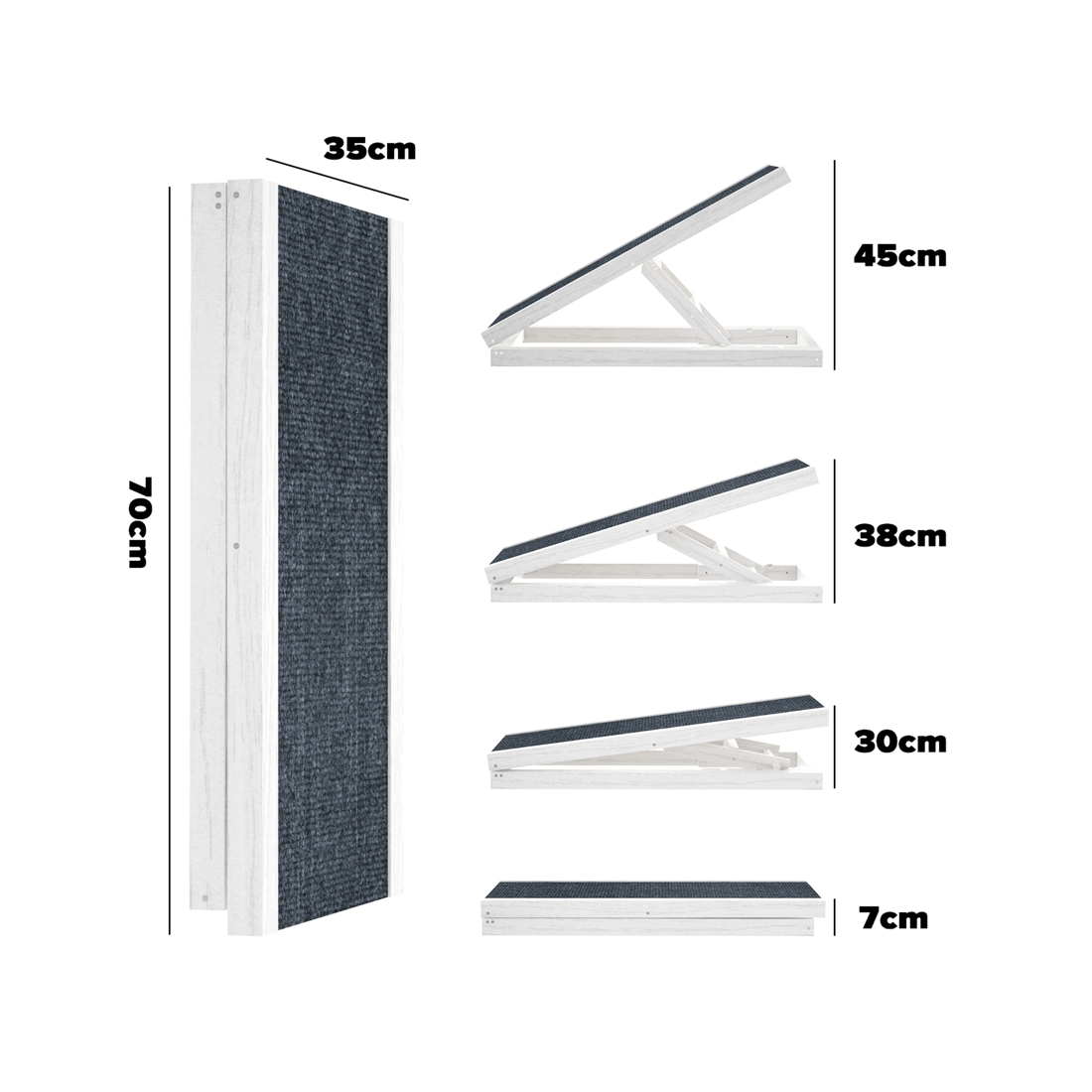 8 Advwin Pet Ramp Dog Steps Stairs 3 Height Adjustable, 8 of 8