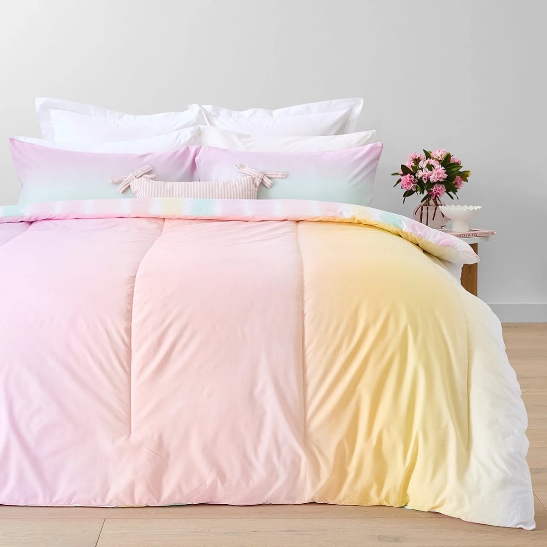 2 Ombre Cotton Rich Reversible Comforter Set - Double Bed, 2 of 7