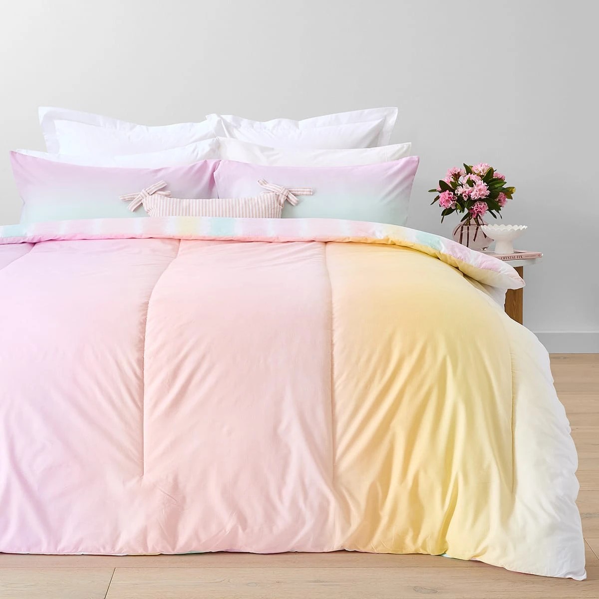 2 Ombre Cotton Rich Reversible Comforter Set - Double Bed, 2 of 7