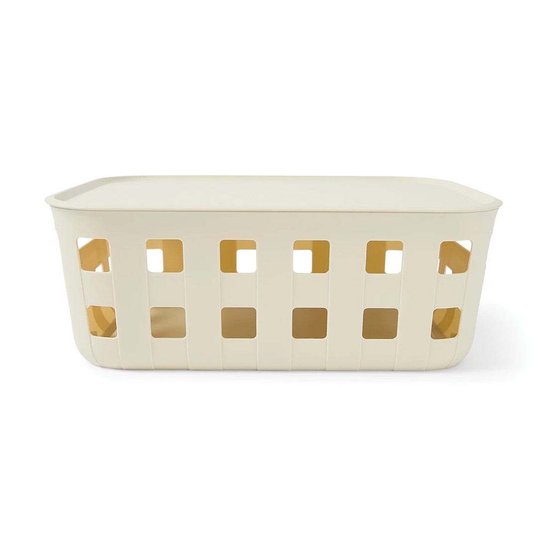 4 12L Rectangle Trellis Basket with Lid - Beige, 4 of 10