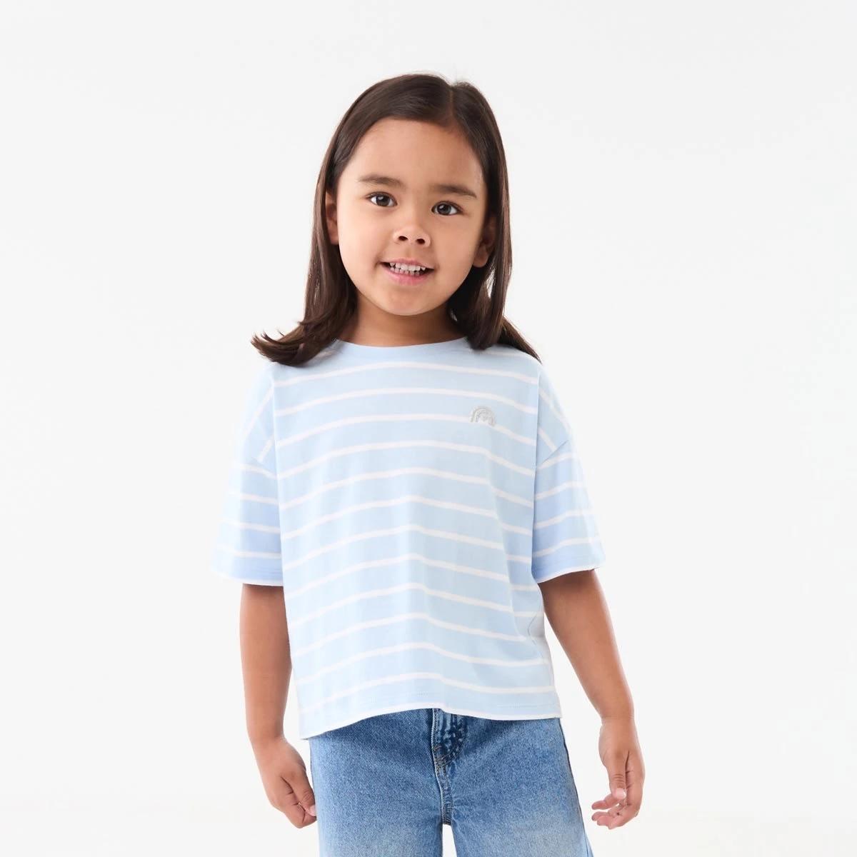 1 Short Sleeve Stripe T-shirt Blu Stripe, 1 of 8