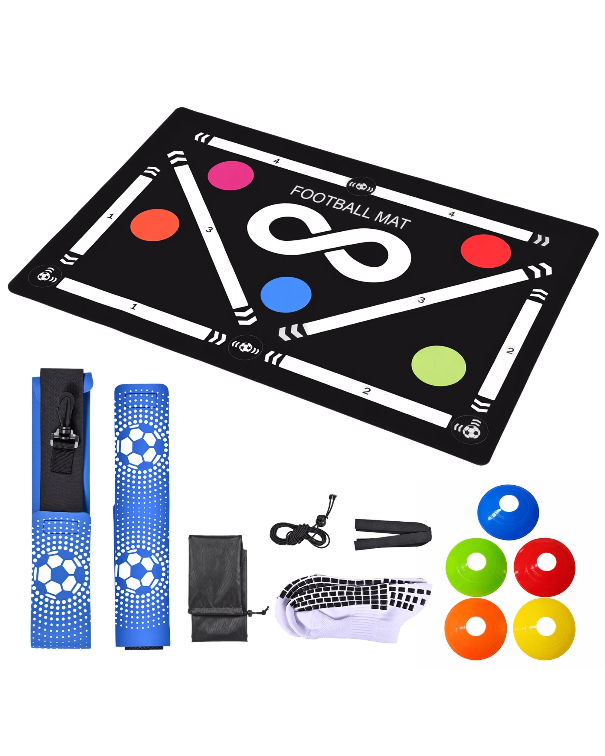 1 Advwin Soccer Training Mat with Speed Agility - Black, 1 of 6