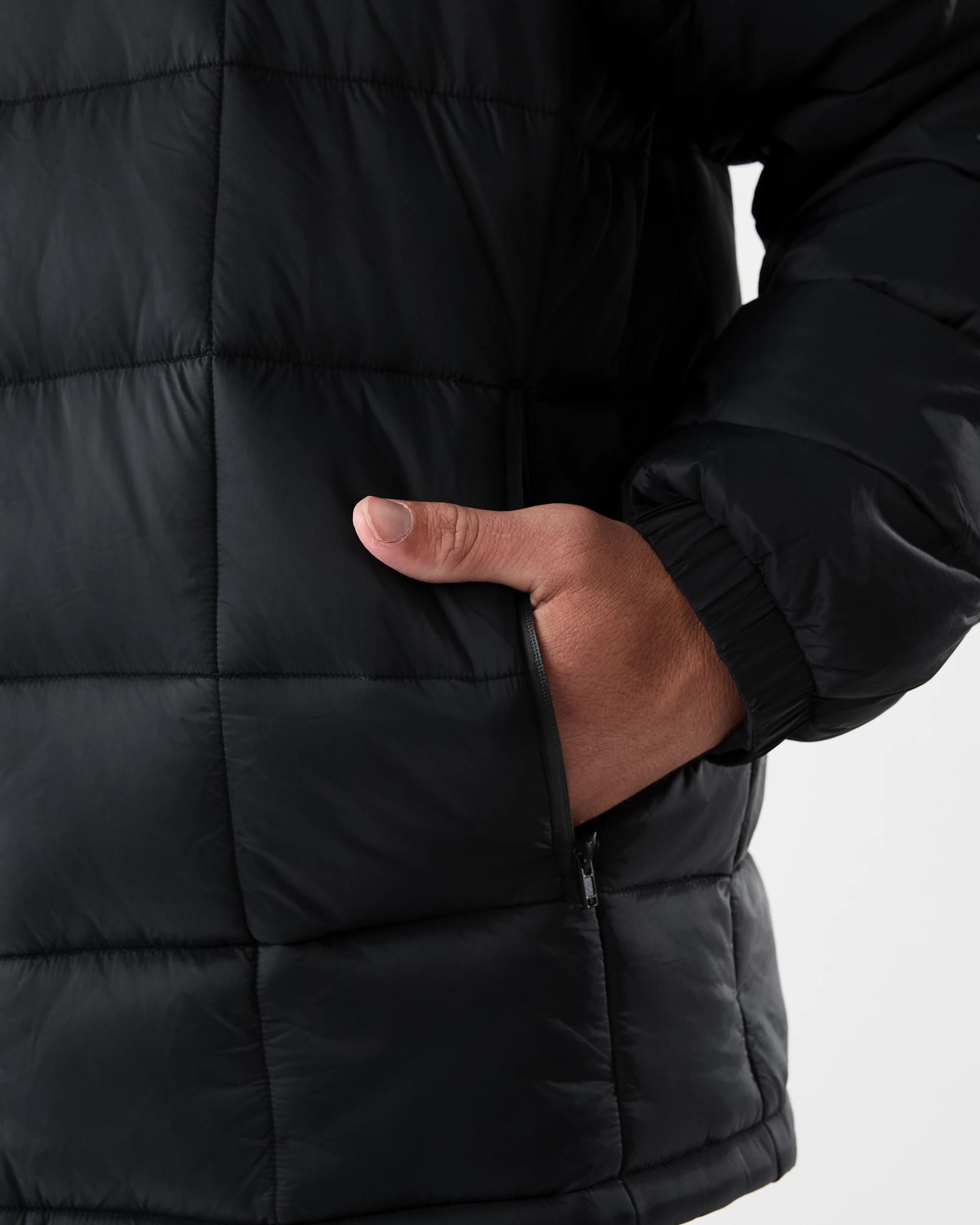 7 Active Mens Out Quilted Puffer Jacket Black, 7 of 7