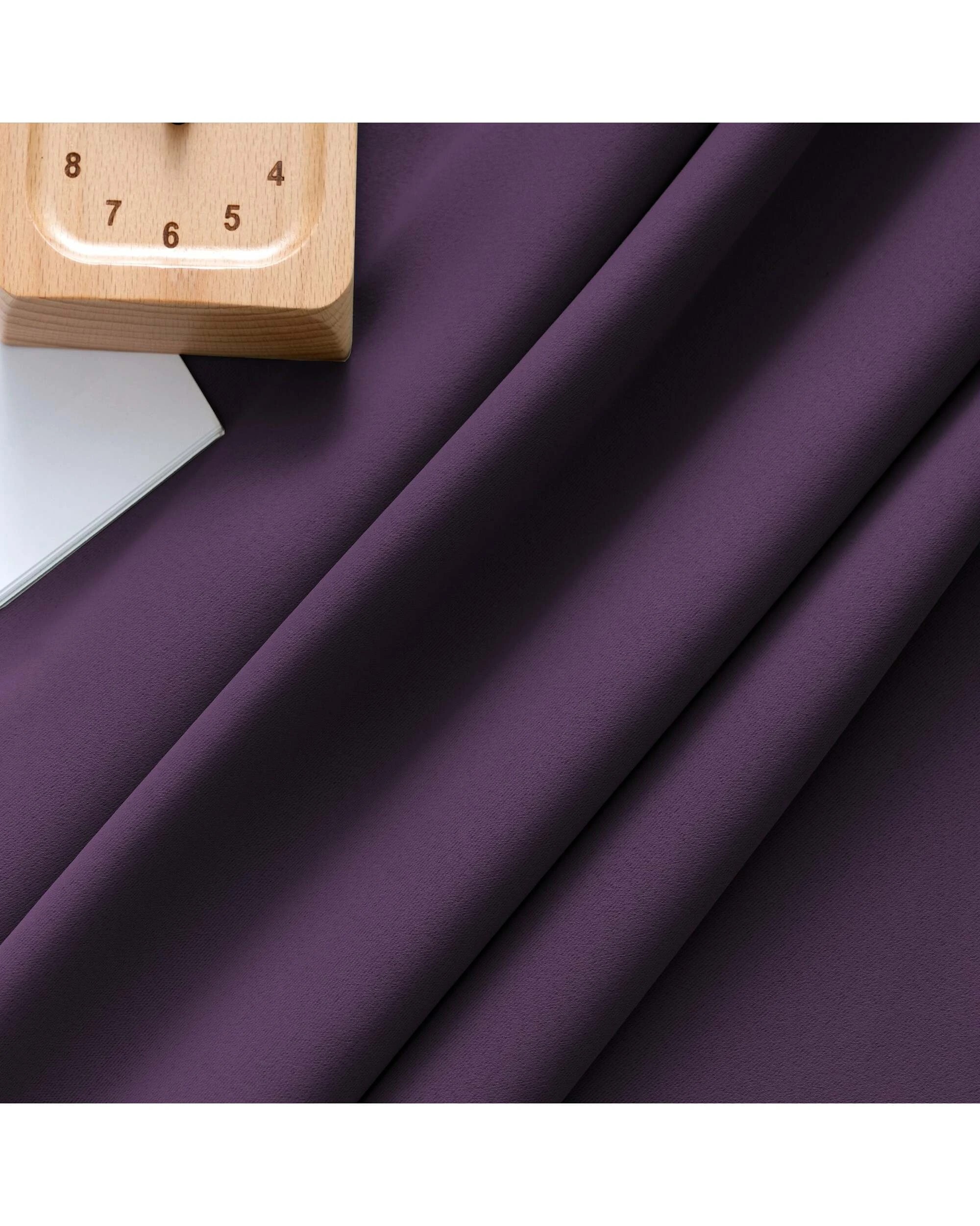4 Smarcute Blockout Back Tab Solid Curtain - 2X 132x213cm - Purple, 4 of 4