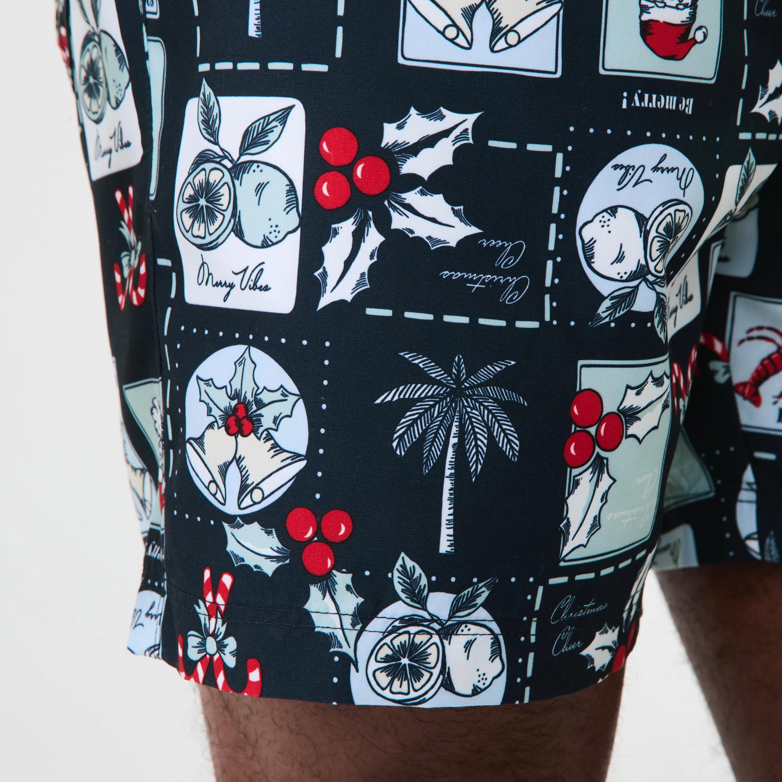 6 Regular Christmas Print Boardshorts Blu Xmasvc, 6 of 7