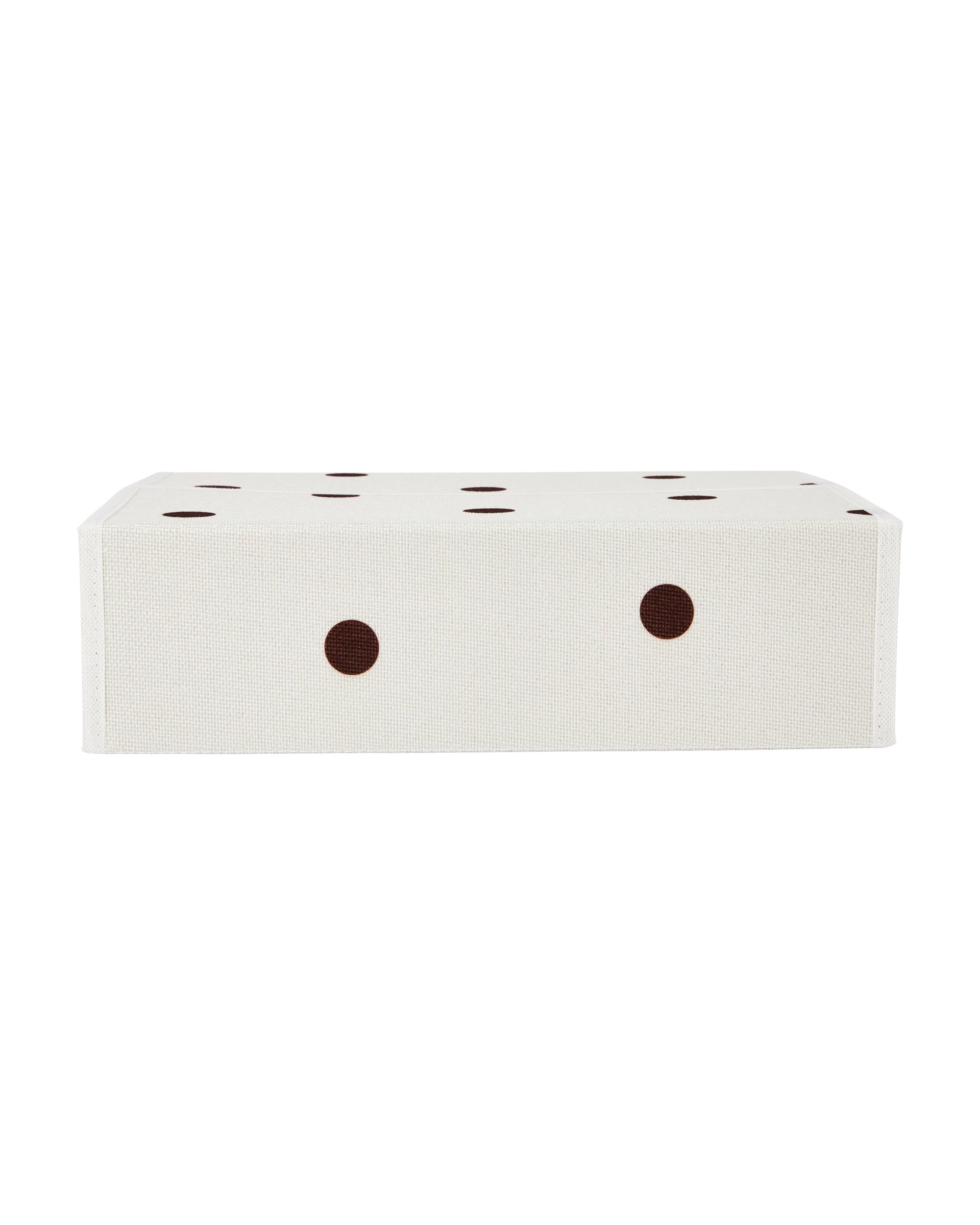3 Linen Look Bed Box - Polka Dot, 3 of 10