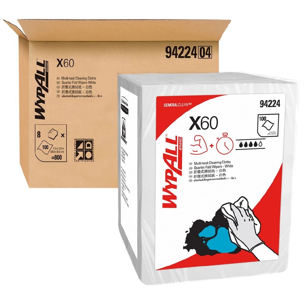 1 Wypall X60 Pop-Up Box Wipers 100 Sheet 8 Pack, 1 of 5