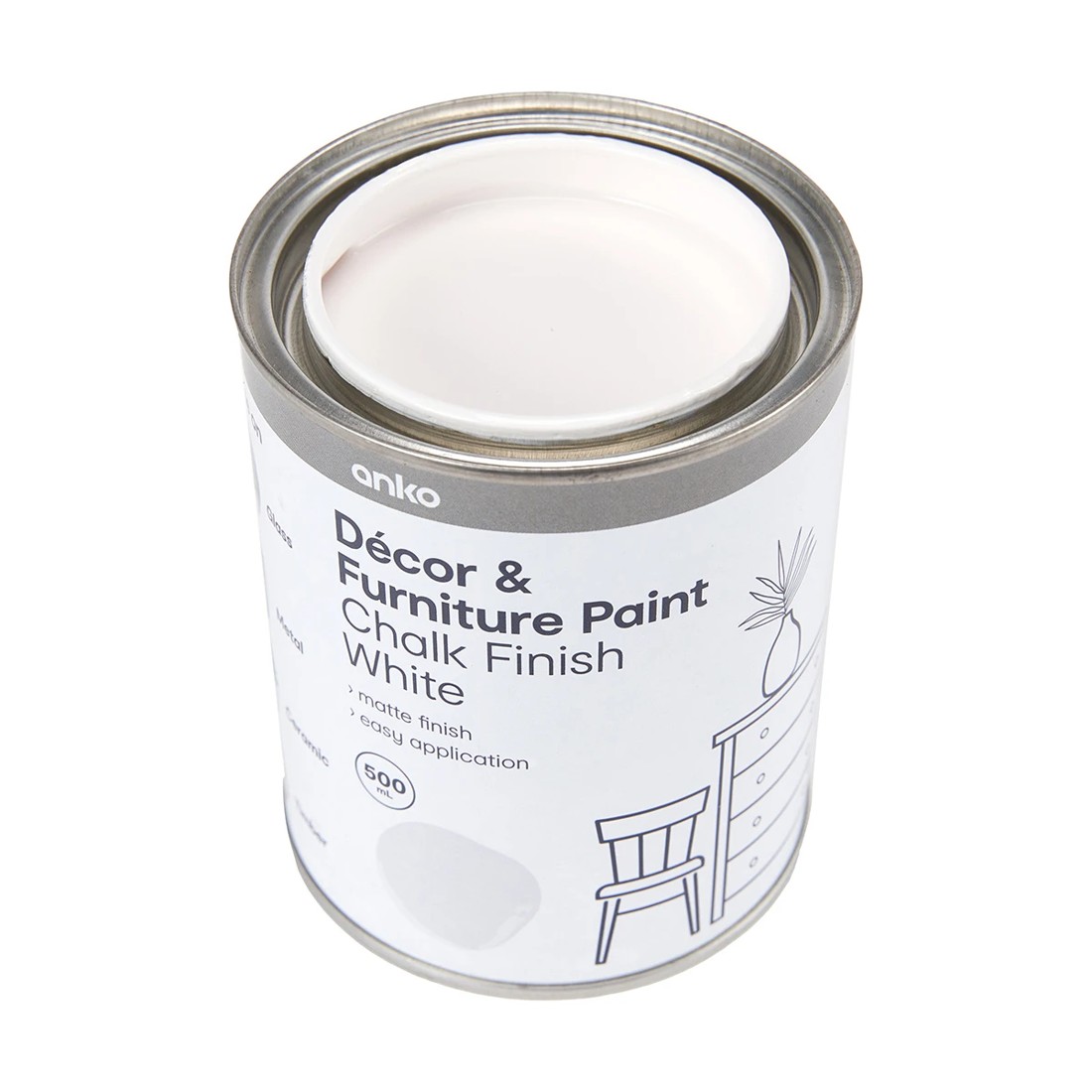 3 Decor & Furniture Paint - Chalk Finish White, 3 of 5