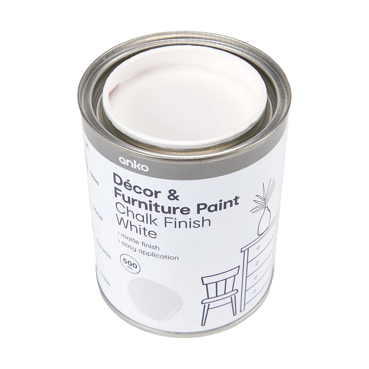 3 Decor & Furniture Paint - Chalk Finish White, 3 of 5