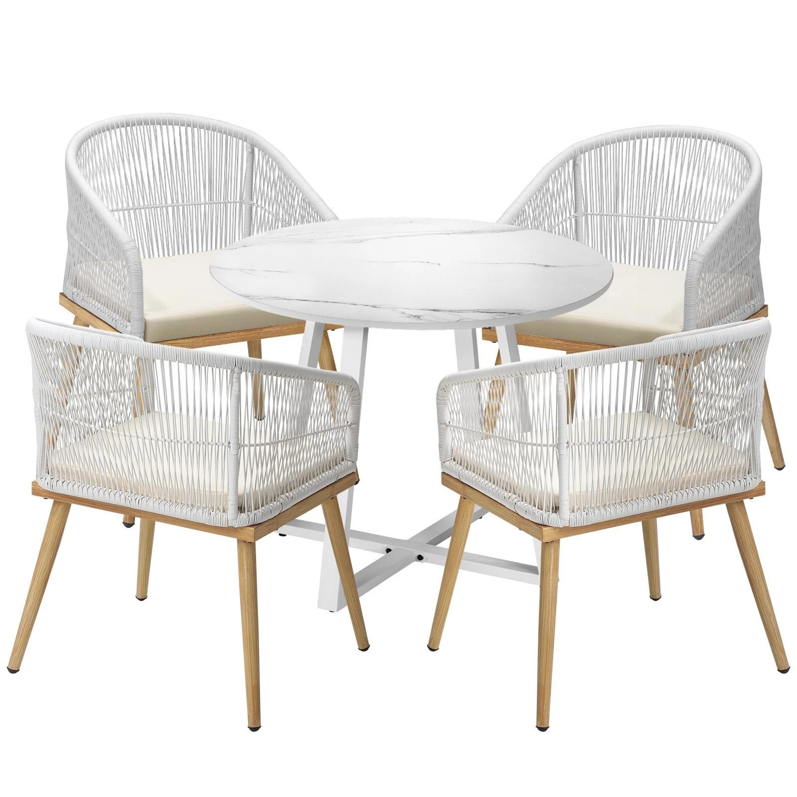 1 Livsip 5pcs Outdoor Dining Setting Table And Chairs Patio Furniture Bistro Set
 - Multi, 1 of 9