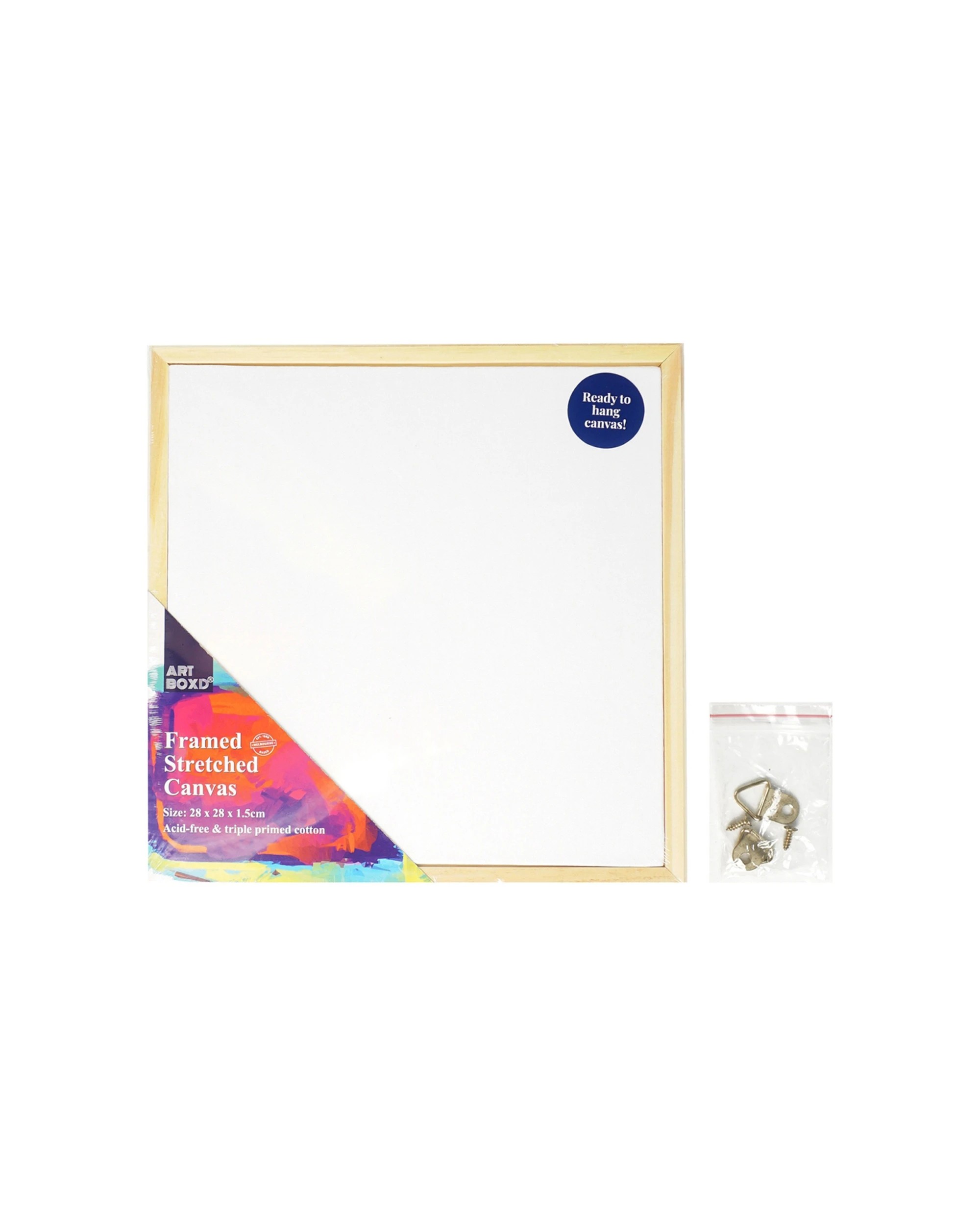 2 Art Boxd 6PK 28cm Square Stretched Arts & Craft Canvas With Wooden Frame Medium - Natural, 2 of 2