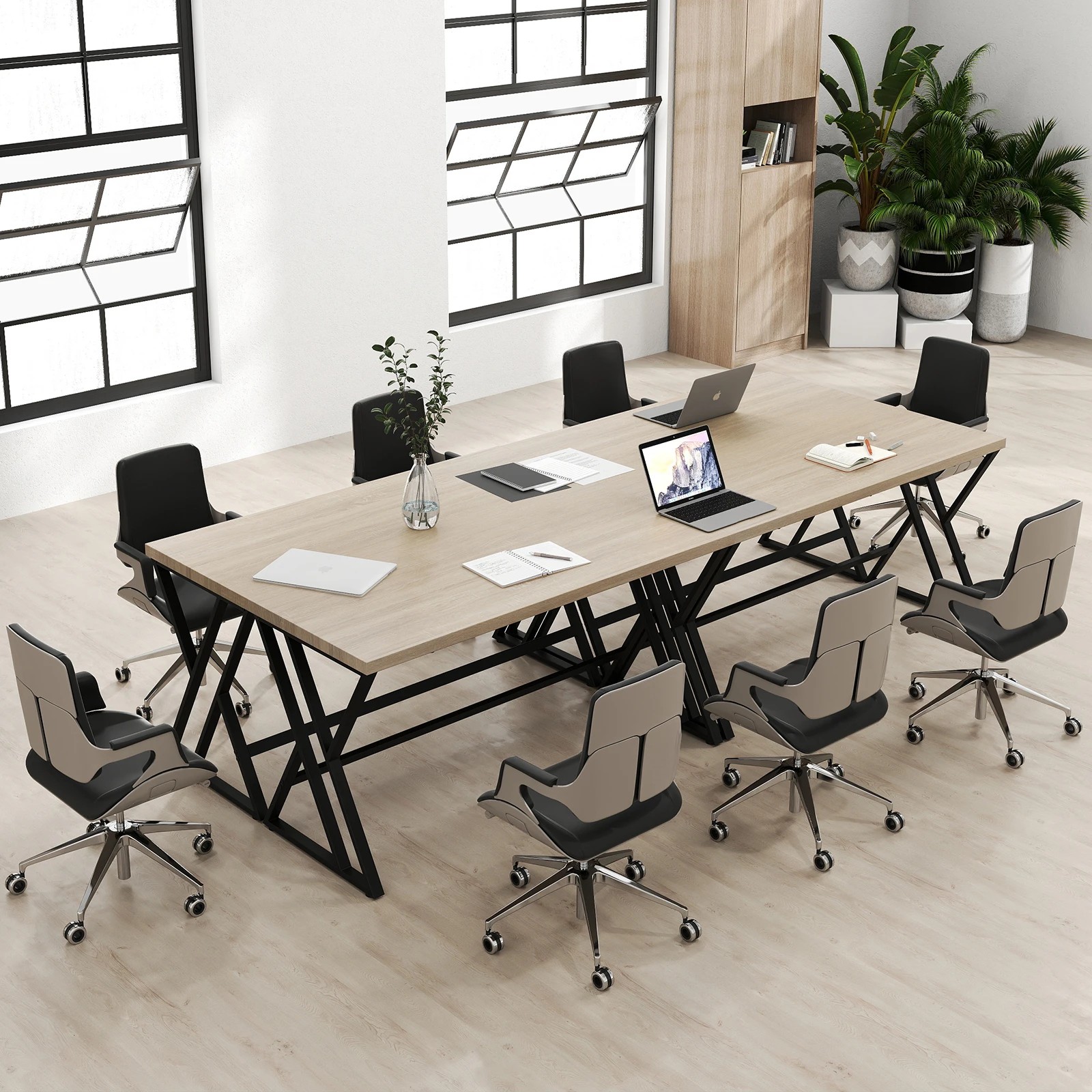 4 Costway 1.5M Computer Desk Executive PC Workstation w/Heavy-duty Metal Frame, 4 of 6