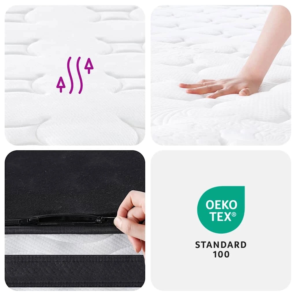 9 Vidaxl Foam Mattress - White - Queen Bed - White, 9 of 9