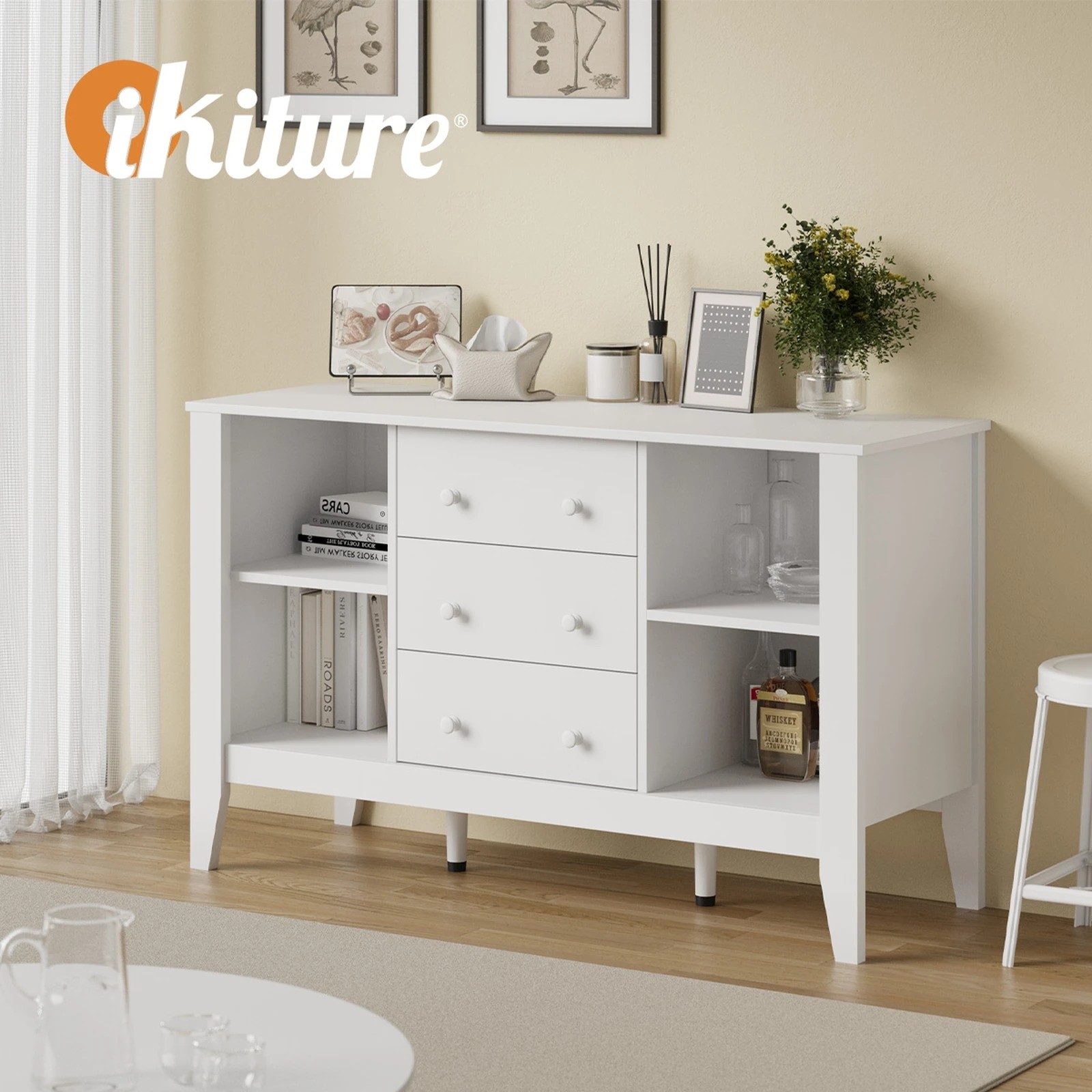 5 Oikiture Baby Changing Table Drawers Chest Kids Cabinet Changer Nursery - White, 5 of 10