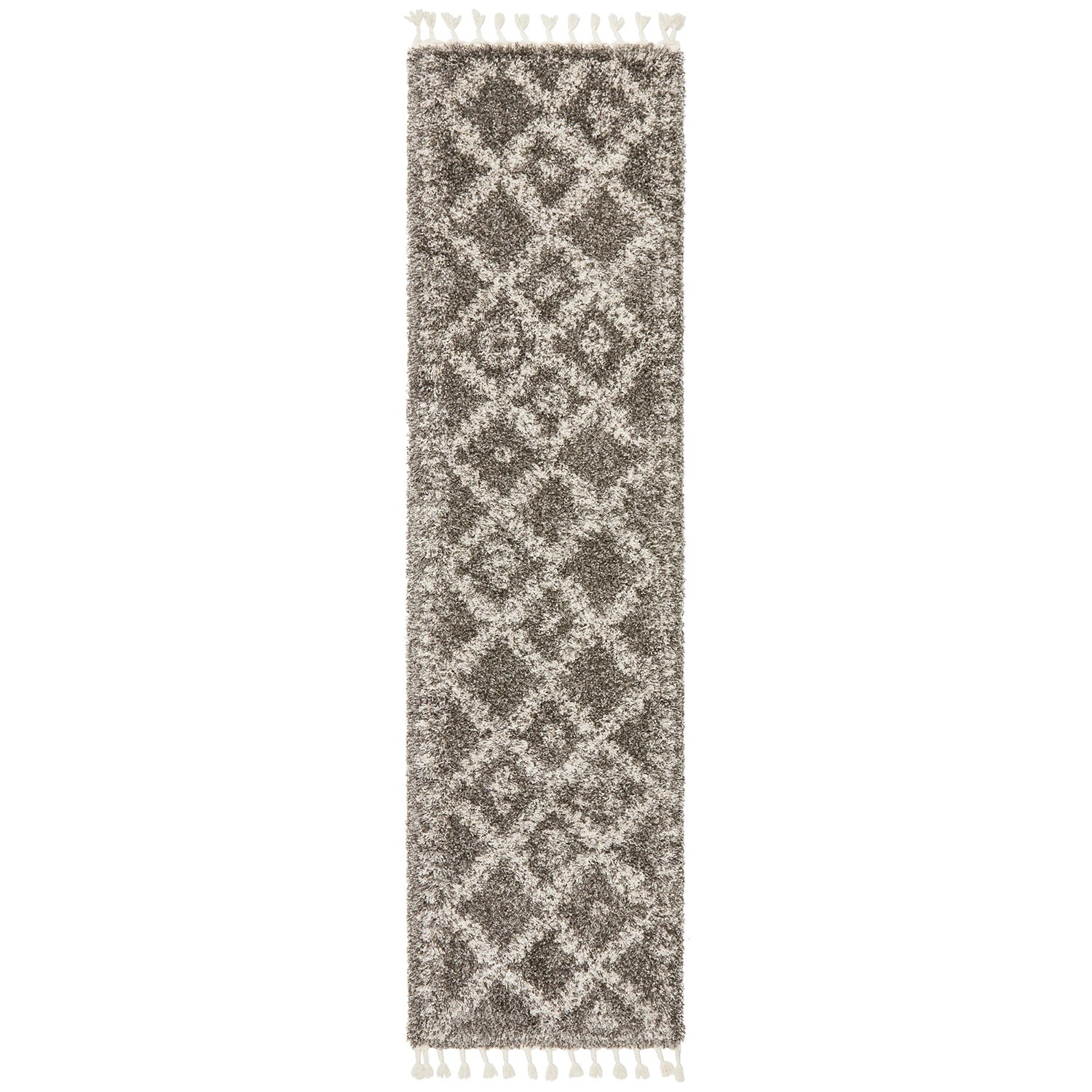 2 Common Ground Rugs Amber 33 400x80cm - Large Runner Power Loomed Shag Rug - Silver, 2 of 7