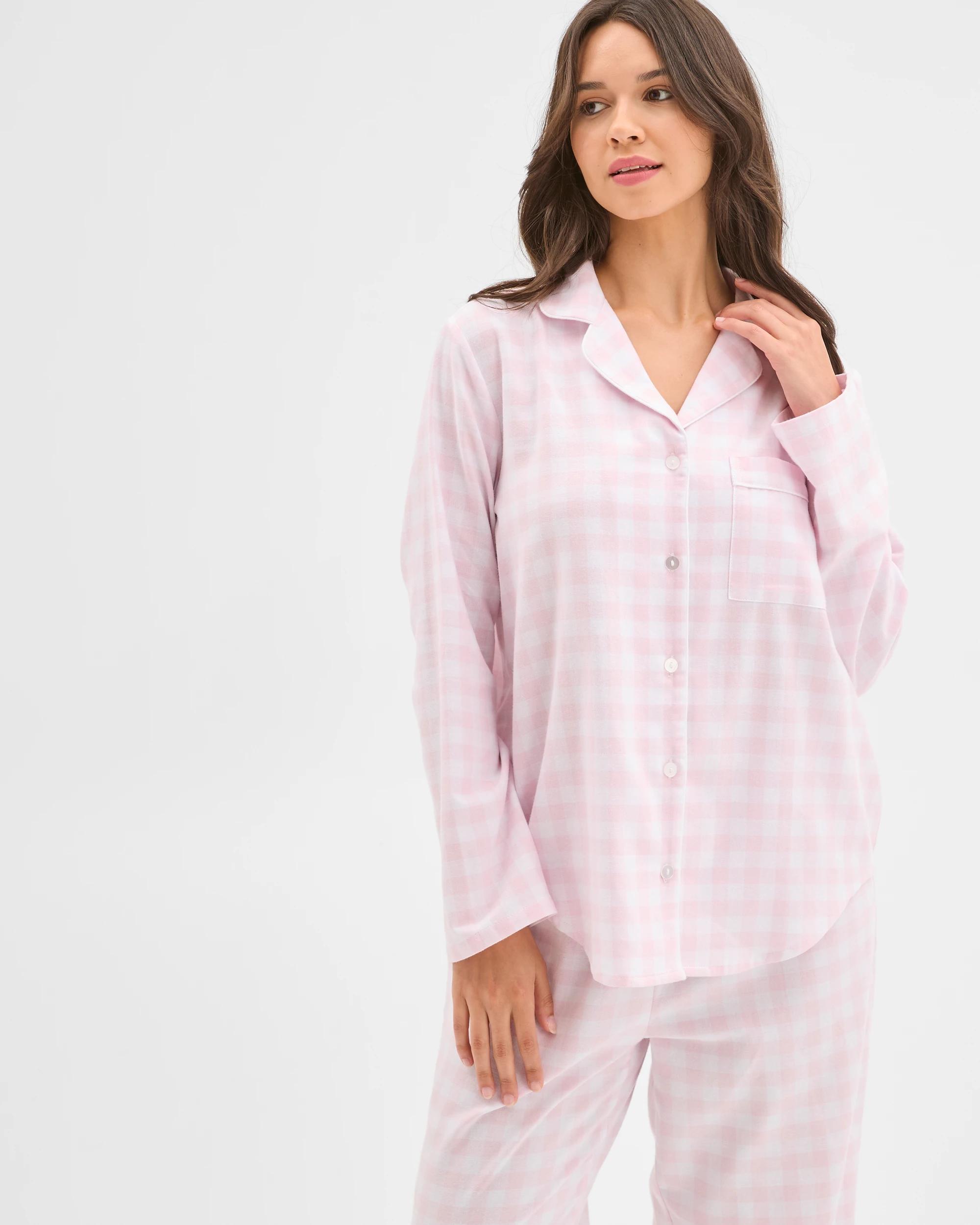 2 Target Woman Australian Cotton Flannelette Pyjama Set PINK GINGHAM, 2 of 7