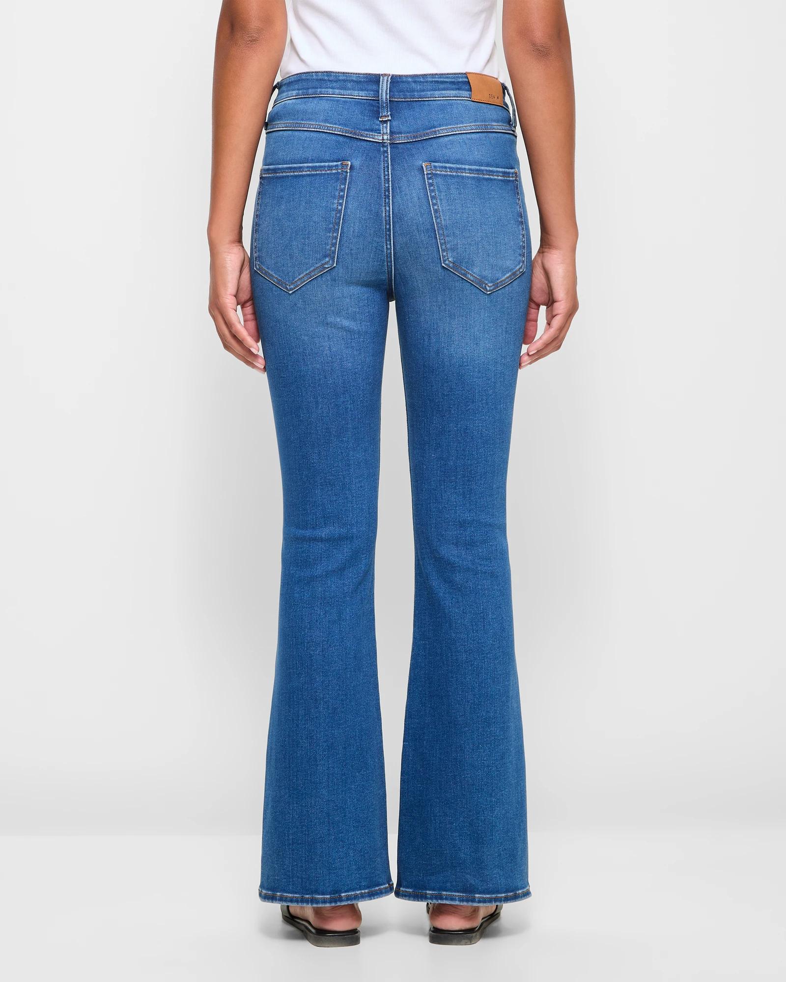 3 Target High Rise Full Length Flare Denim Jeans - Shape Your Body NIAGRA BLUE, 3 of 10