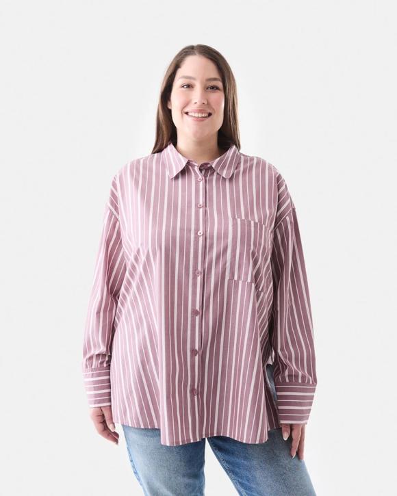 Curve Long Sleeve Boyfriend Shirt