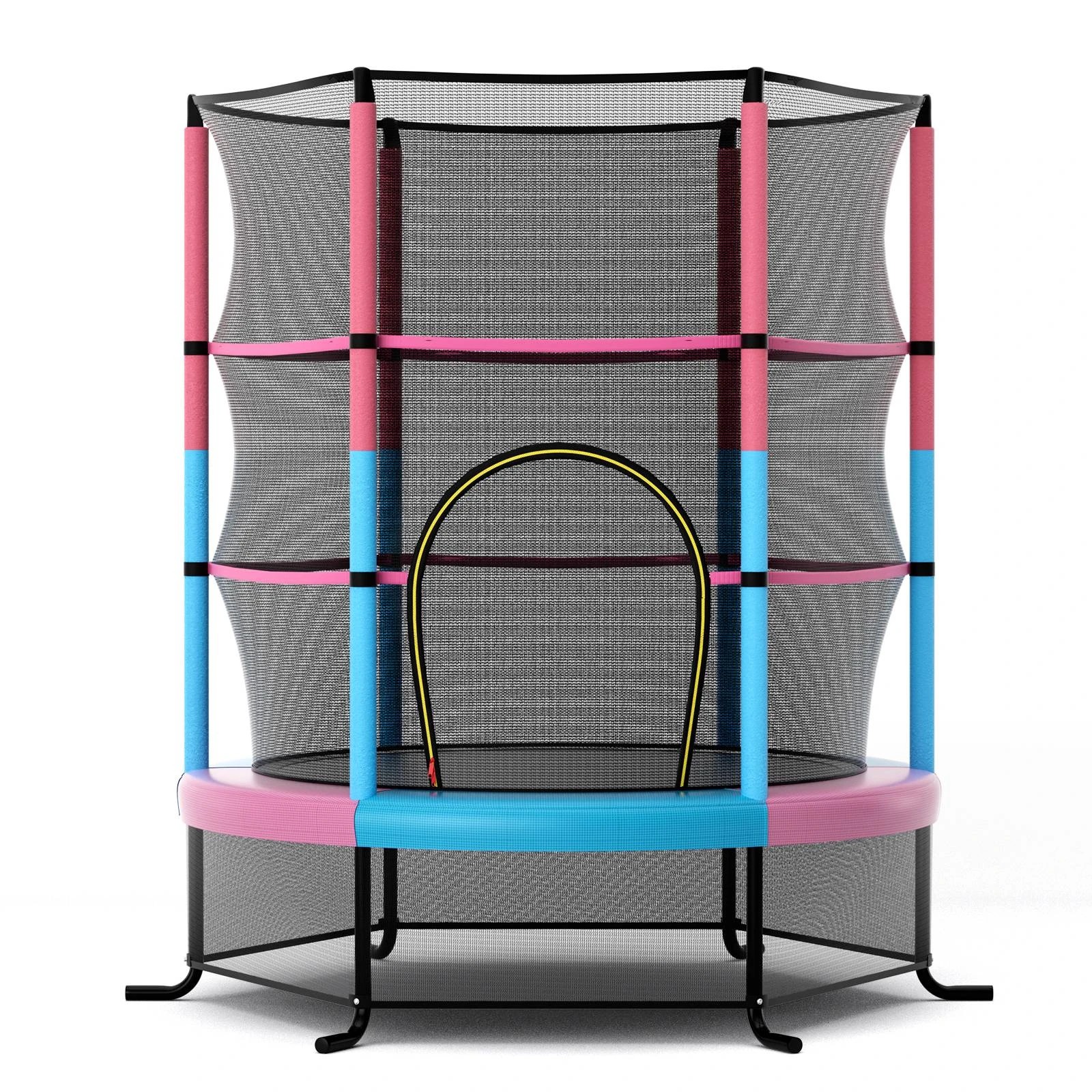 1 Costway Kids Trampoline Bouncer Jumping Trampolines w/Enclosure Net Gift, 1 of 4